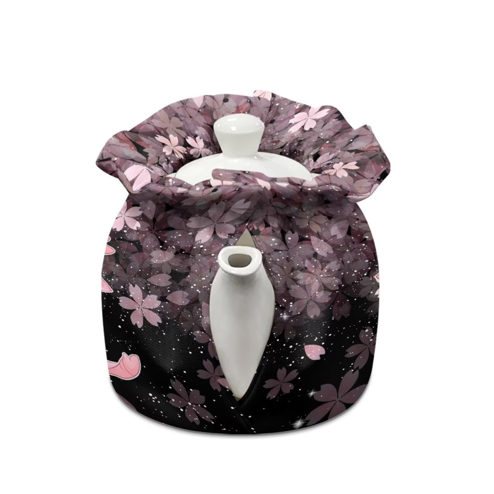 Xoenoiee Teewärmer Aus Baumwolle – Mit Kirschblüten-Druck, Isoliert, Für Teekannen Bis 15,5 Cm Durchmesser