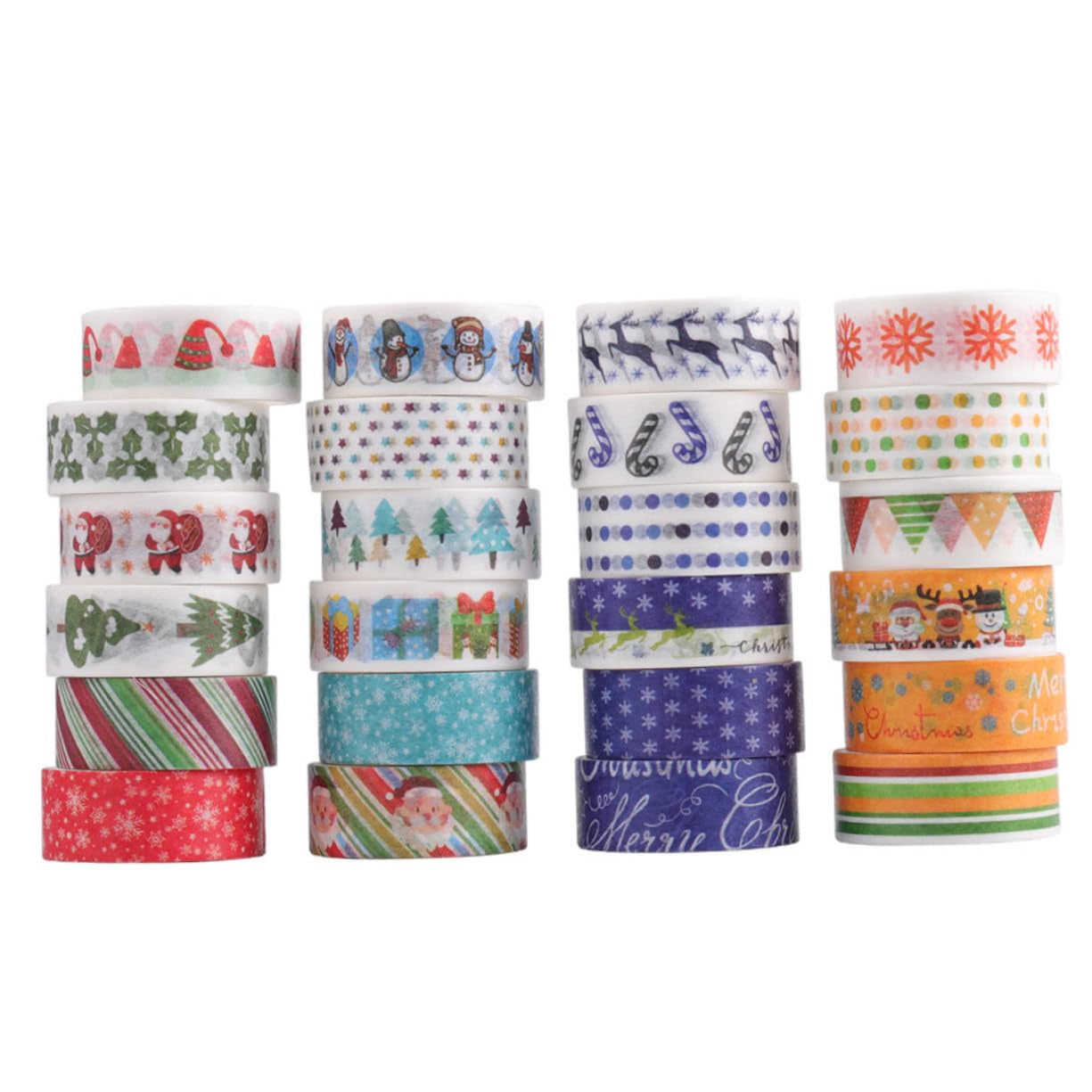SEWACC 72rollos Cinta Washi Adhesiva para Manualidades Navideñas De Tapes Decorativos para Scrapbooking y para Festividades y Proyectos Creativos