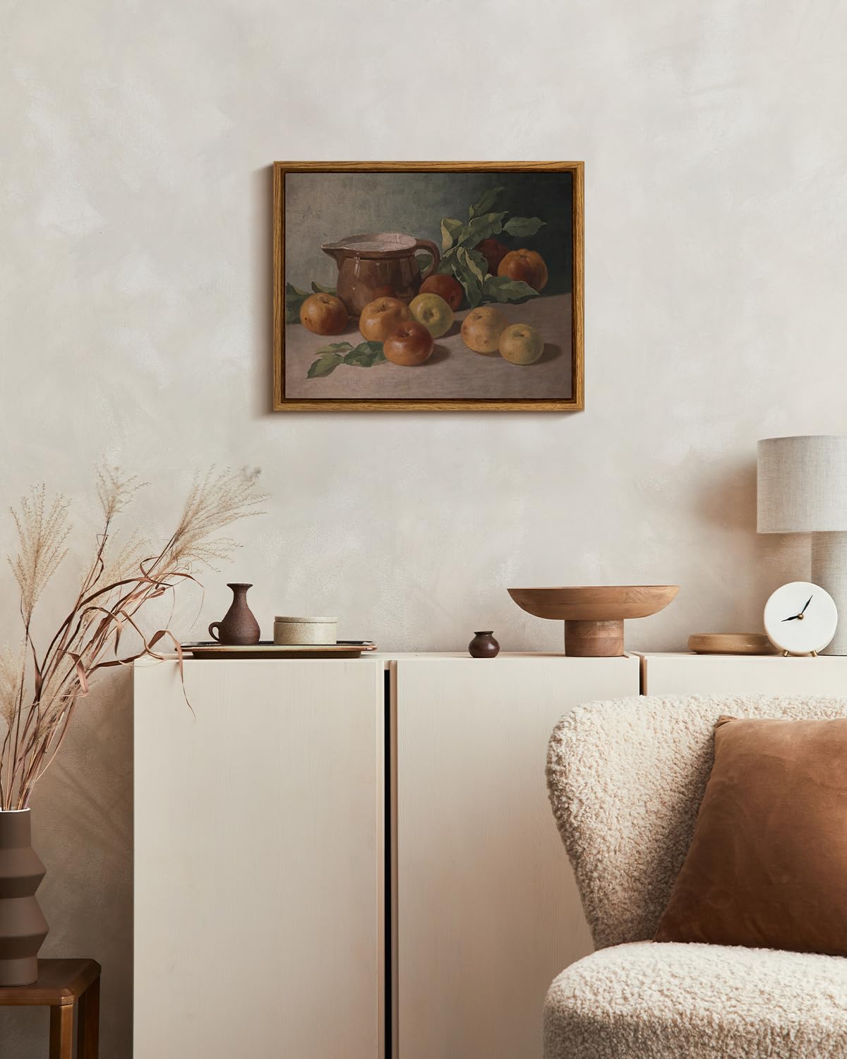InSimSea Framed Canvas Wall Art Vintage Aesthetic Room Decor, Harvest Apples Still Life Oil Painting Artwork Abstract Wall Pictures Prints, Farmhouse Fruit Shelf Decor Bedroom Kitchen 8x10in — view 7