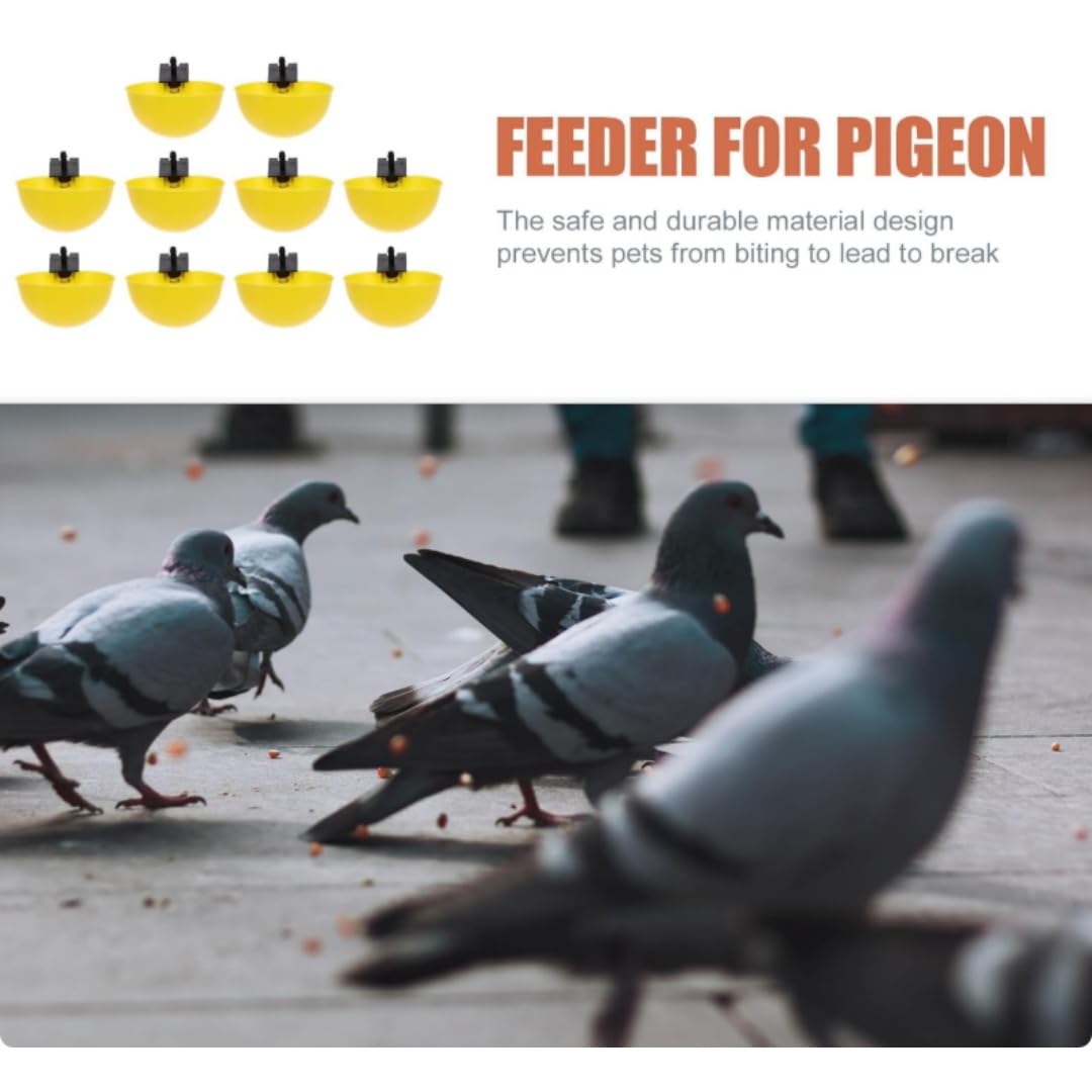 Bebedero Automático para Codornices y Pollitos, de Plástico Amarillo, Fácil de Limpiar y Almacenar para Jaulas de Aves (Paquete de 10, 9,5 mm)