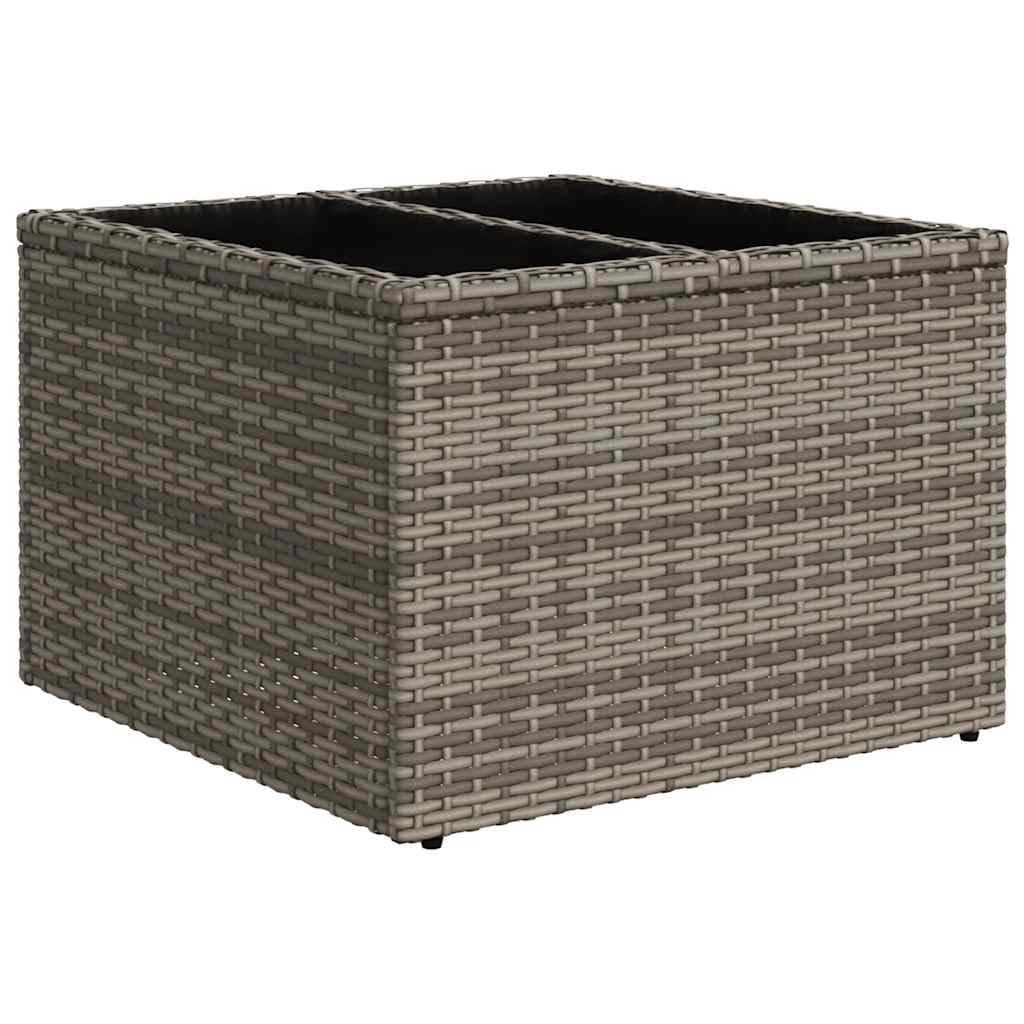 Juego de sofá modular de ratán sintético para jardín con espacio de almacenamiento y fundas de almohada extraíbles, 11 piezas, color gris