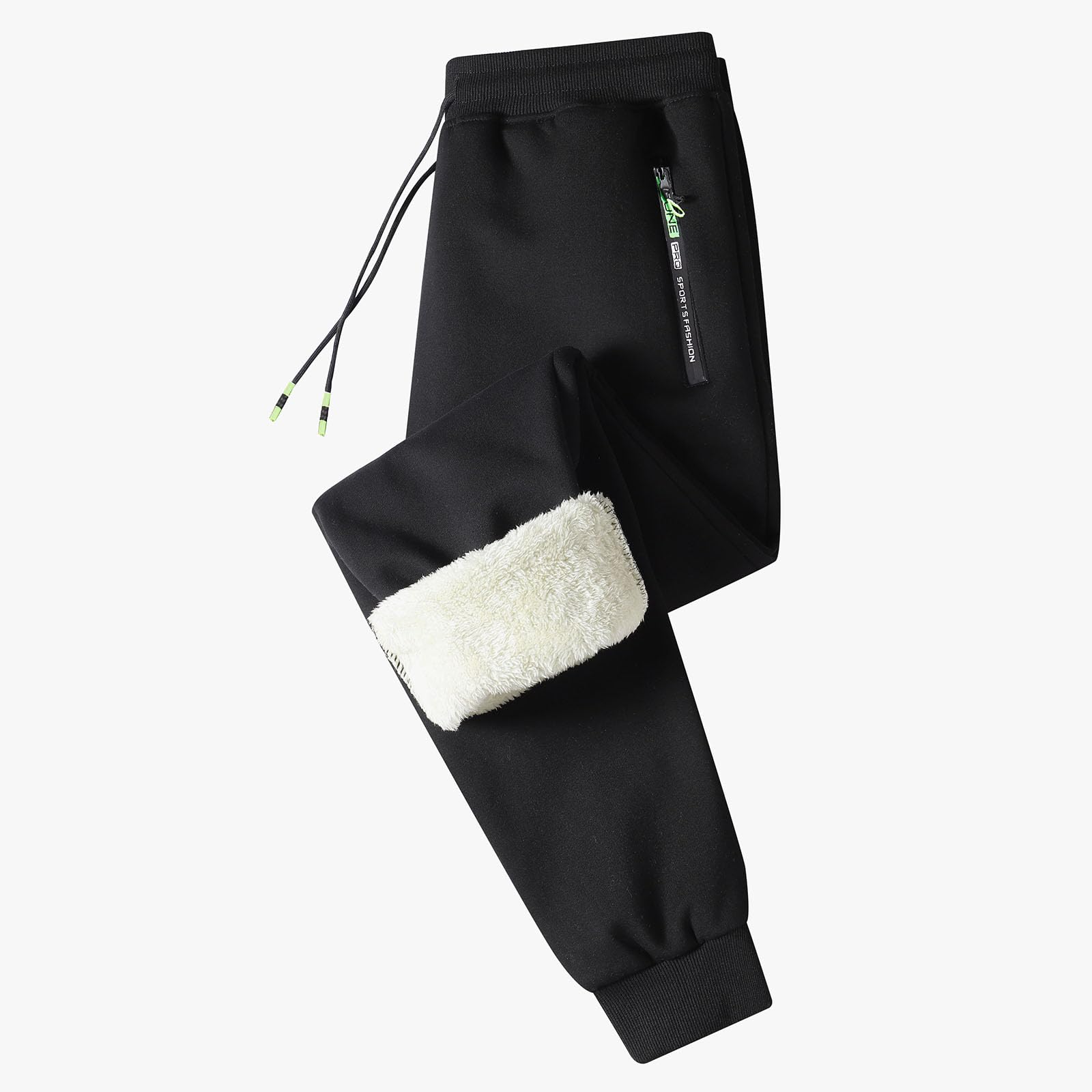Ougelebo Winter Jogginghose Herren Thermo Gefüttert Warme Fleecehose Herren