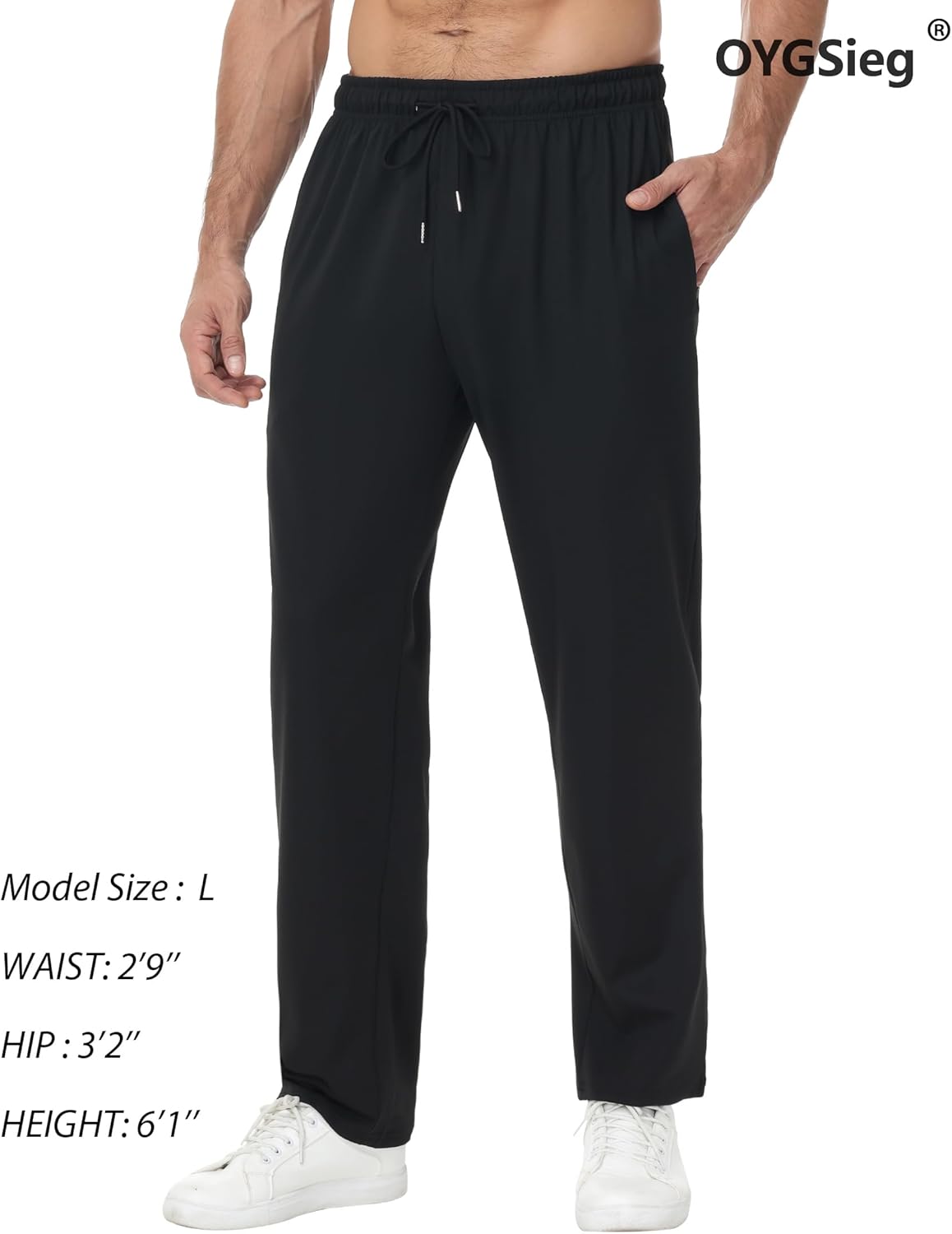 OYGSieg 4 Pack Mens Joggers with Zipper Pockets Open Bottom Sweatpants for Men Lightweight Track Pants for Casual Hiking - Image 3