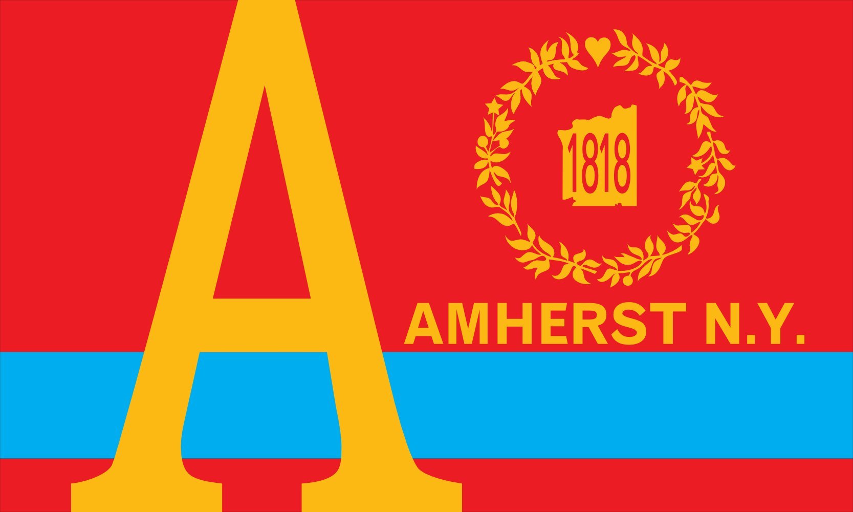 Drapeau Large Amherst New York pavillon ville NY grand format extérieur