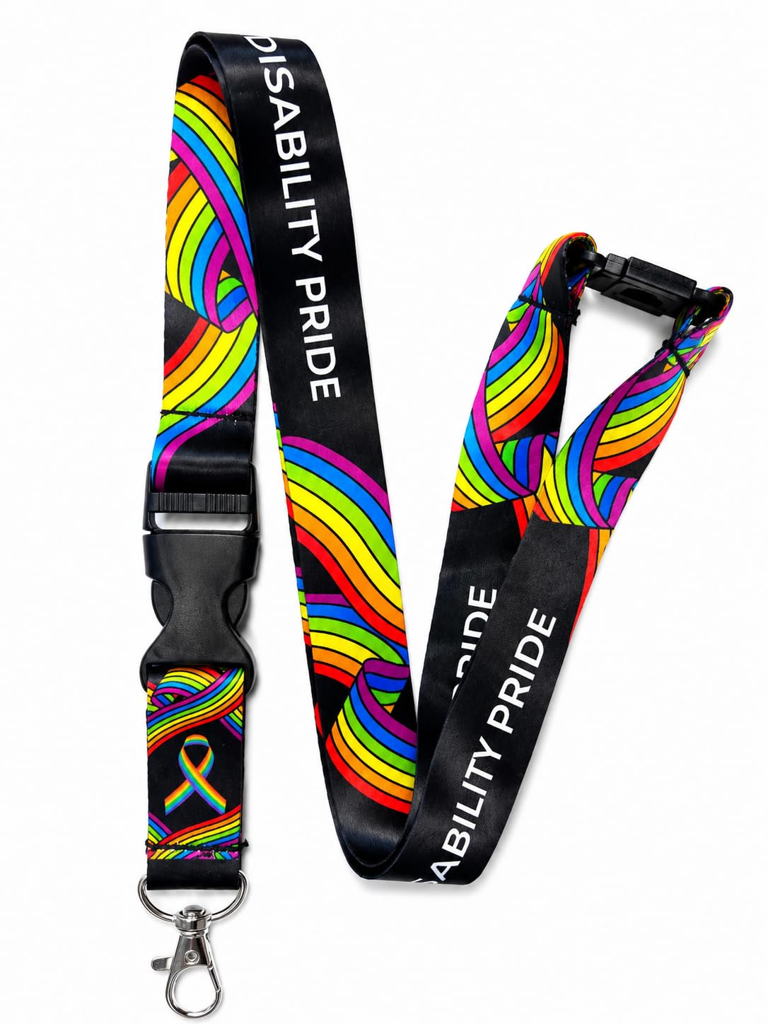 Disability Pride Lanyard with Detachable Buckle Clip and Safety Breakaway (10)