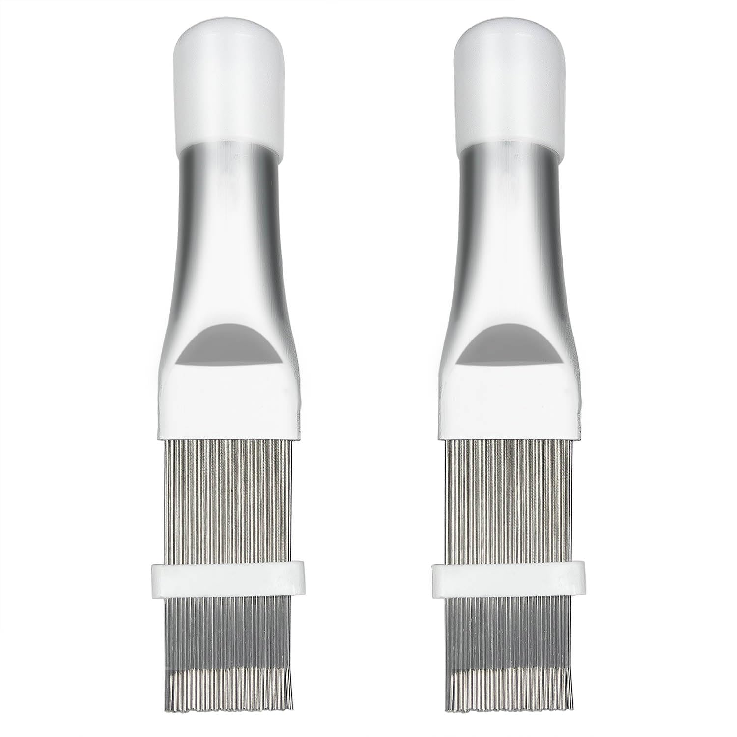 2 Pcs Stainless Steel Air Conditioning Fins Comb Cleaning Brushes, Condenser Brushes AC Fins Comb Corrector Radiator Fins Fit Cleaning Air Conditioning Refrigerators Tools