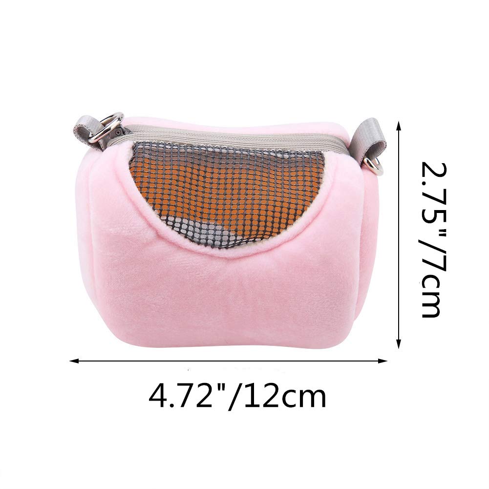 Portable Hamster Carrier Bag With Water Bottle - Travel Cage For Hamsters, Hedgehogs & Small Pets (Pink)
