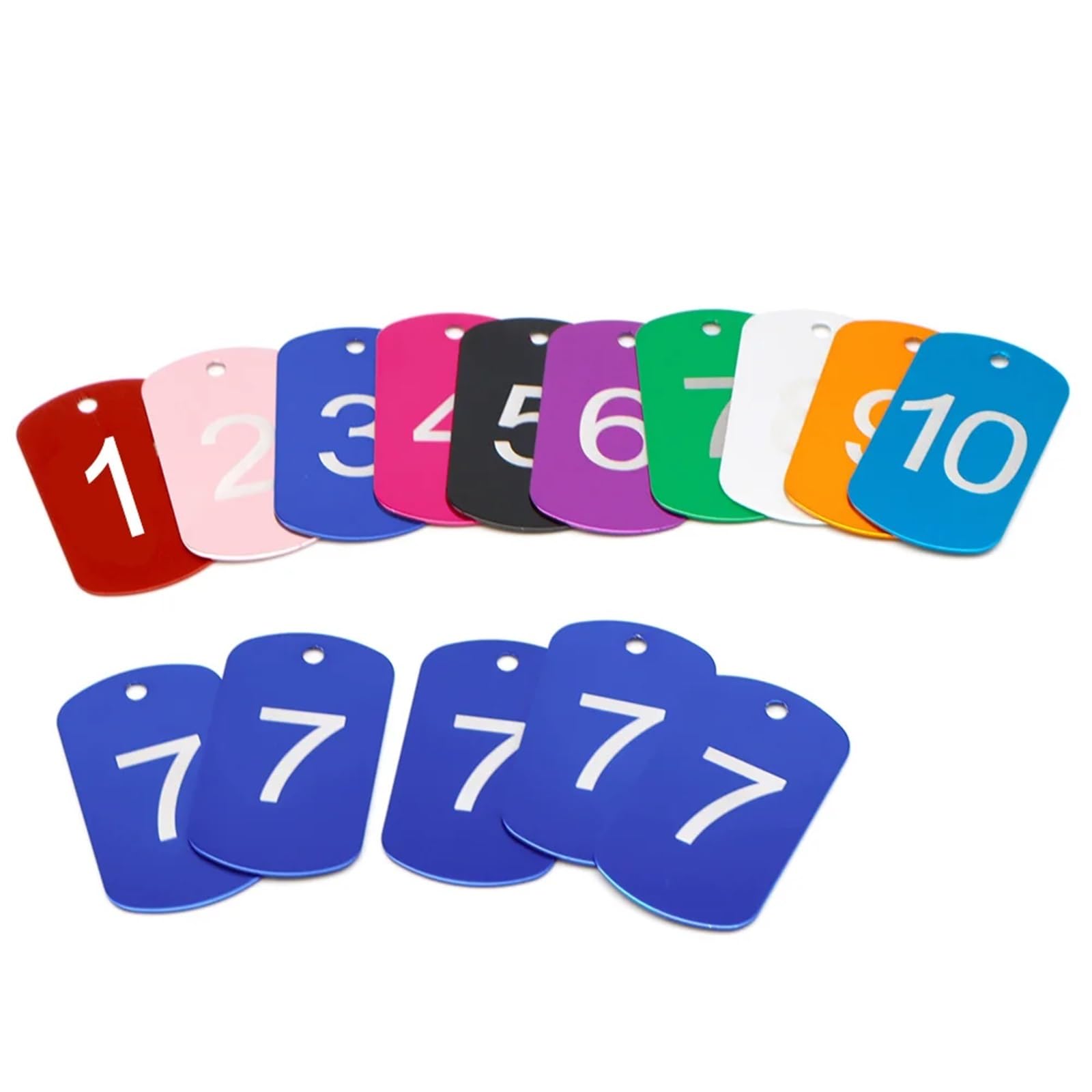 Plastikowe zawieszki z numerami Metalowe znaczniki z numerami Wielokolorowe 50x30 mm Numery 1-200 do breloka na dowód osobisty 1-50(Pink,100-200)