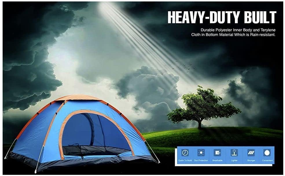 Image of Camping Tent | Quick 5-10 Min Easy Setup Family Tent for Camping, Picnic, Hiking & Trekking | Waterproof & Windproof Outdoor Travel Tent with Mesh Ventilation | Multicolor (6 Person Tent)
