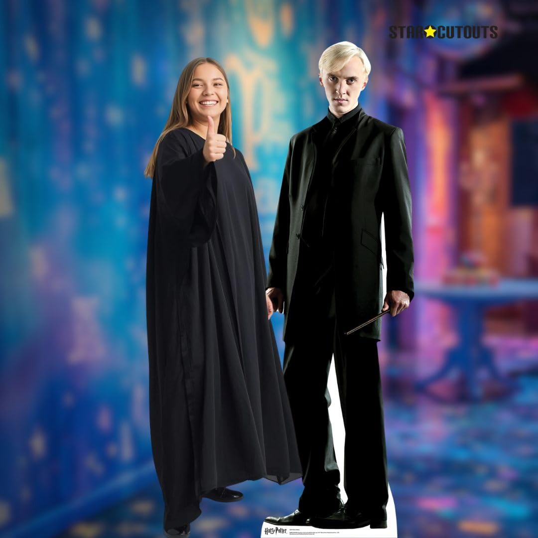 Star Cutouts Cartonato a grandezza naturale di Draco Malfoy (Tom Felton) dal libro ufficiale di Harry Potter, sagoma alta 178 cm