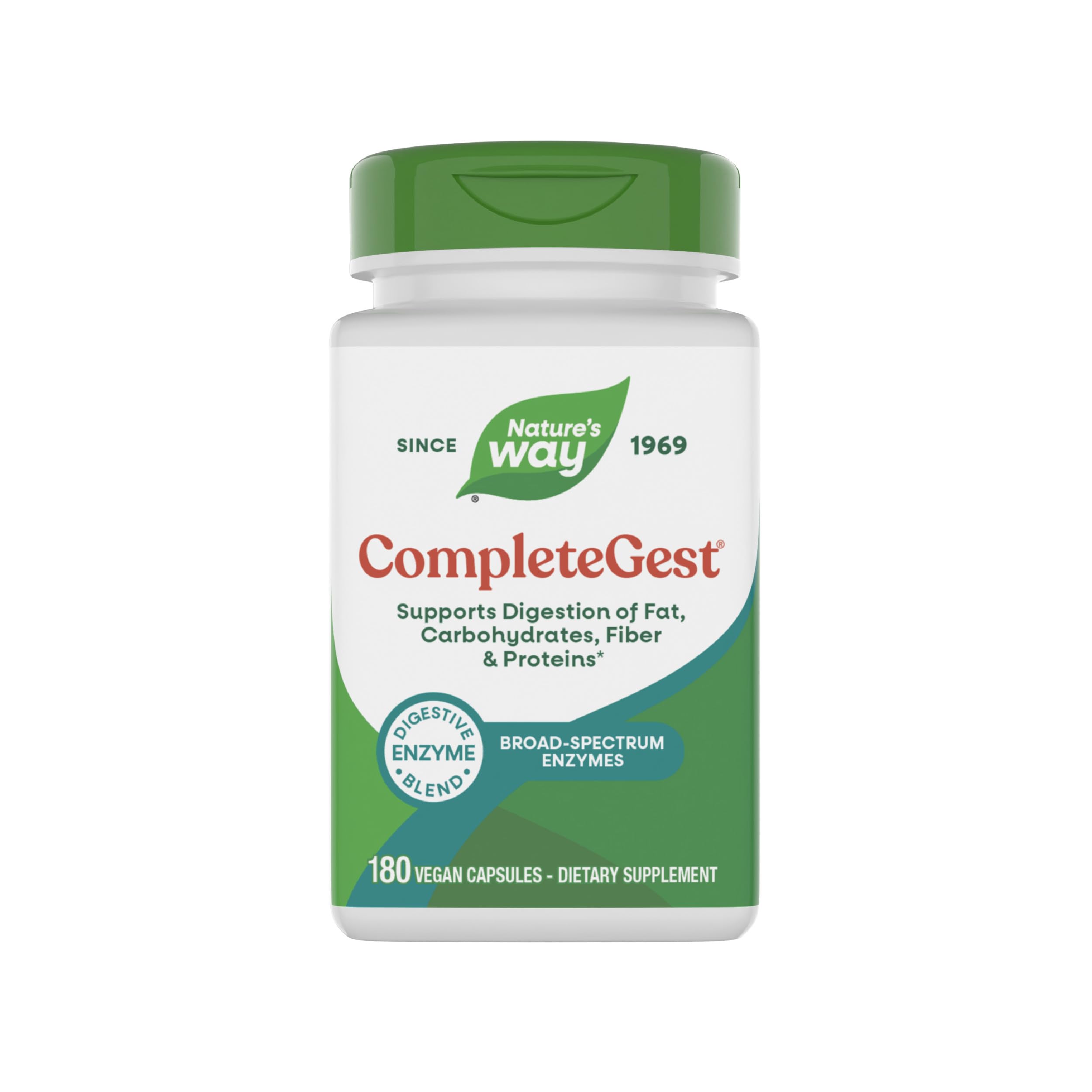 Nature's Way CompleteGest, Vegan Digestive Enzymes, 180 ct 180 Count (Pack of 1)