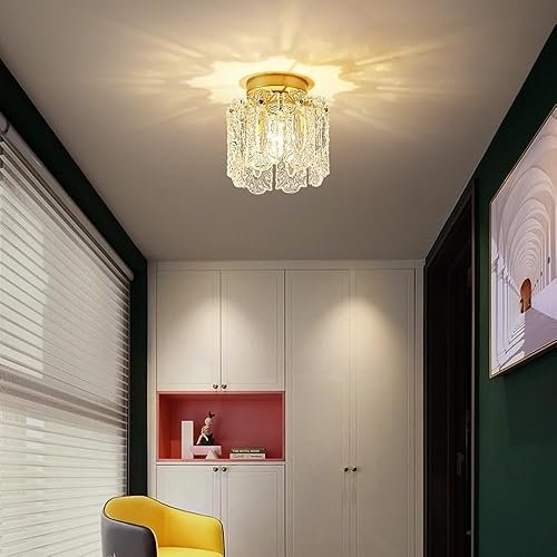 Miniatura 5 de Lámpara de techo de montaje empotrado, lámpara de techo de vidrio tallado, pantalla de vidrio transparente, lámpara de techo para cocina, isla, sala