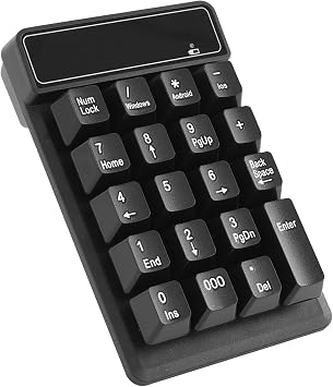 RaceGT Bluetooth Number pad, 19-Keys Wireless Numeric Keypad, Portable Mini Multi-Function Accounting Number Keypad Keyboard Extensions for Laptop/Desktop/Notebook