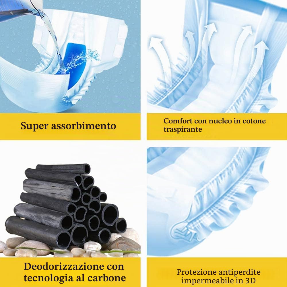 Dono Pannolini USA e Getta per Cani Maschi.Eliminazione di Odori Deodoranti Pannolini per Cuccioli con Tecnologia a Base di Polimeri di Carbone di bambù Impacchi Super Assorbenti Maschi