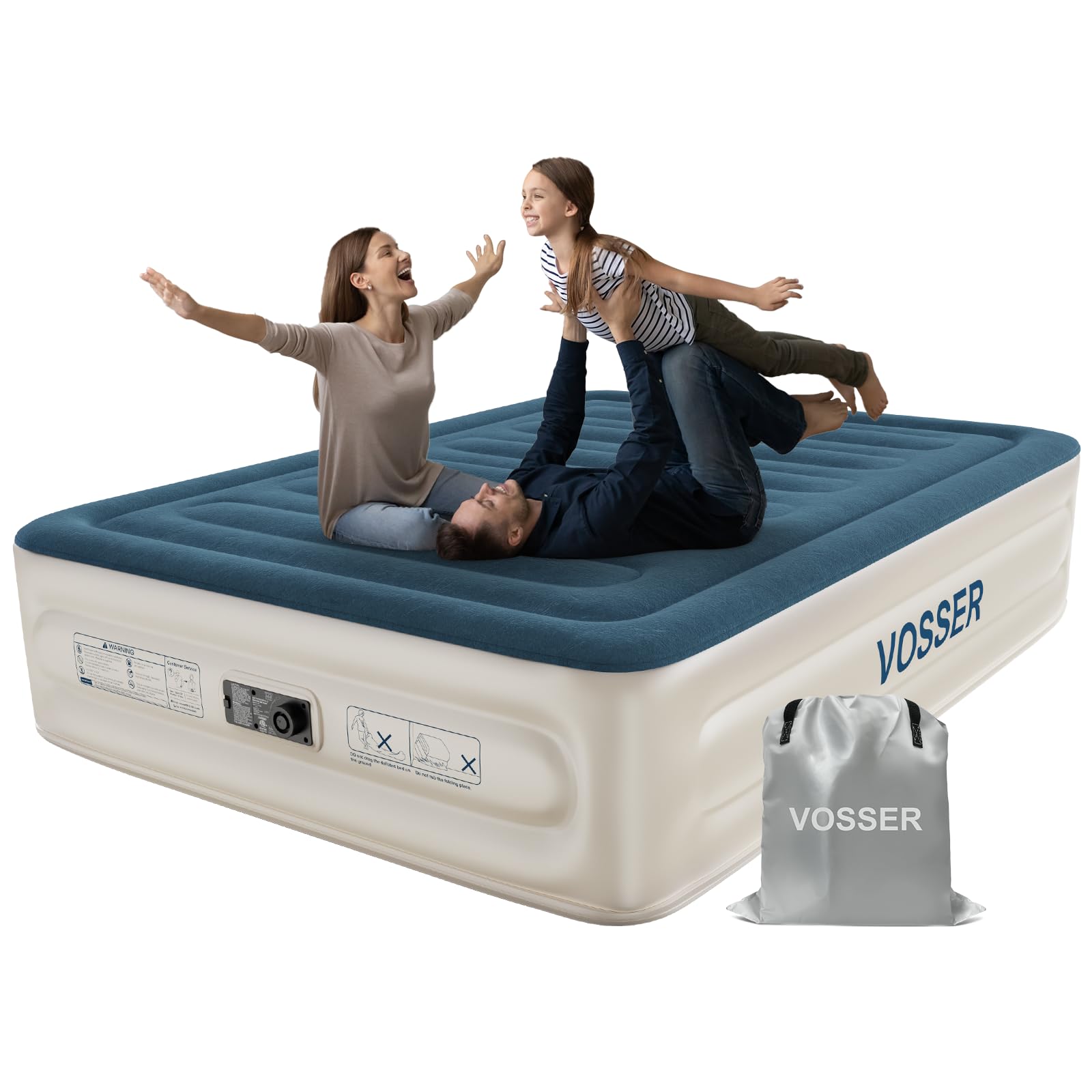 Photo 1 of **part only ***VOSSER Queen Air Mattress with Built-in Pump,Fast & Easy Inflation/Deflation Inflatable Mattress, Foldable Blow Up Mattress with Storage Bag, Inflatable Bed for Home, Camping & Guests