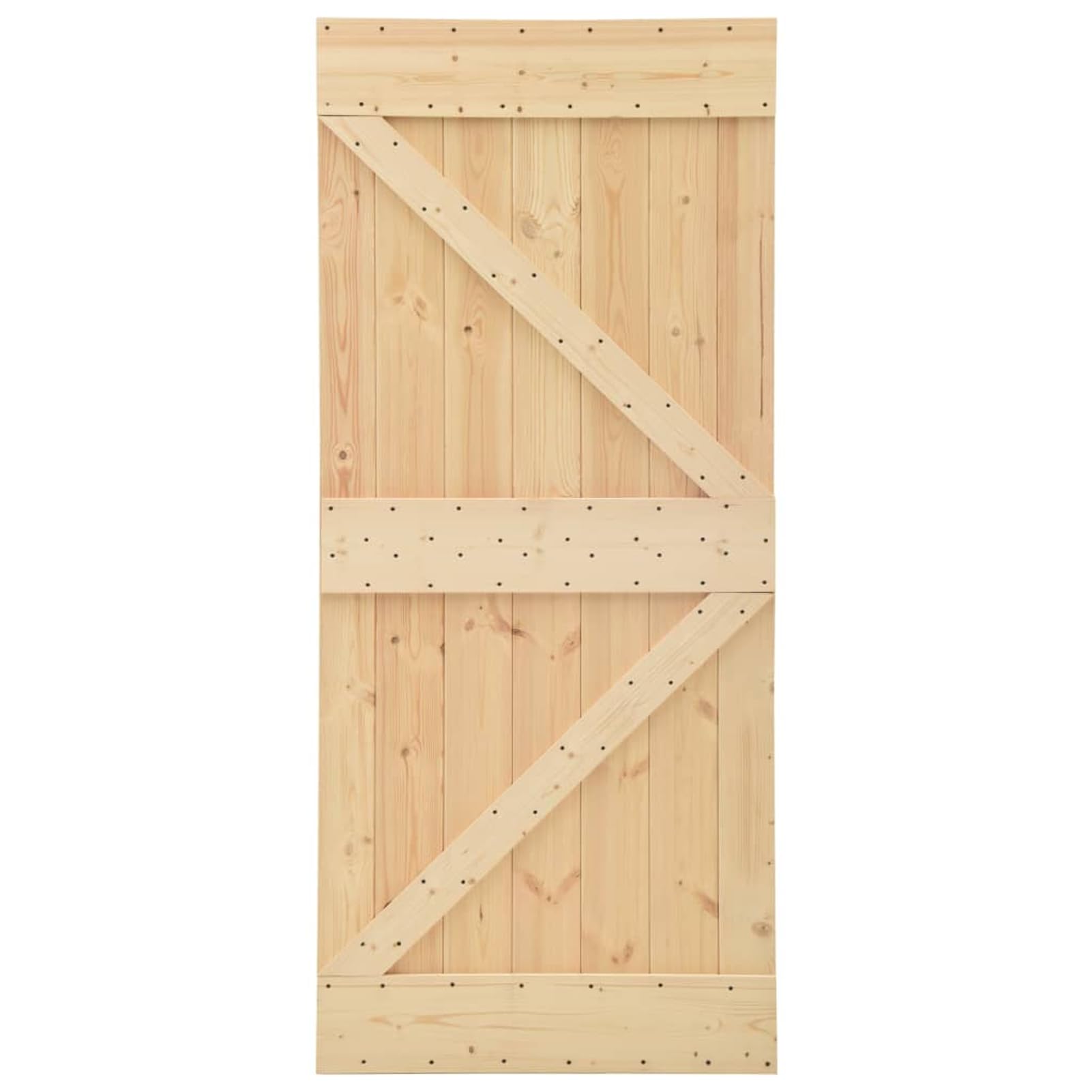 Homgoday Porta Scorrevole in Legno, Ingresso Casa, Bagno, Soggiorno, Porta Stalla, 90 x 210 cm, Legno Massello di Pino