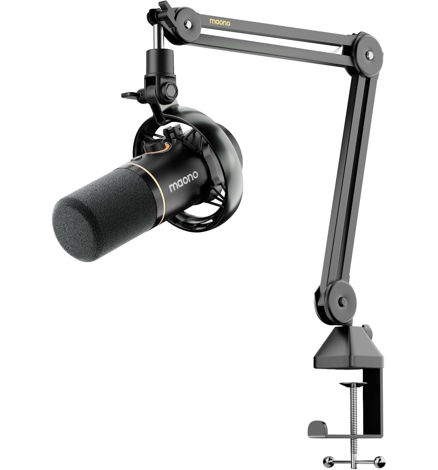 MAONO PD200W Hybrid Microfono per Podcast da PC, Senza Fili, USB/XLR Microfono Dinamico Braccio di sollevamento, Software, Cancellazione del Rumore, Podcast, Streaming, gaming, Home Studio e Voceover