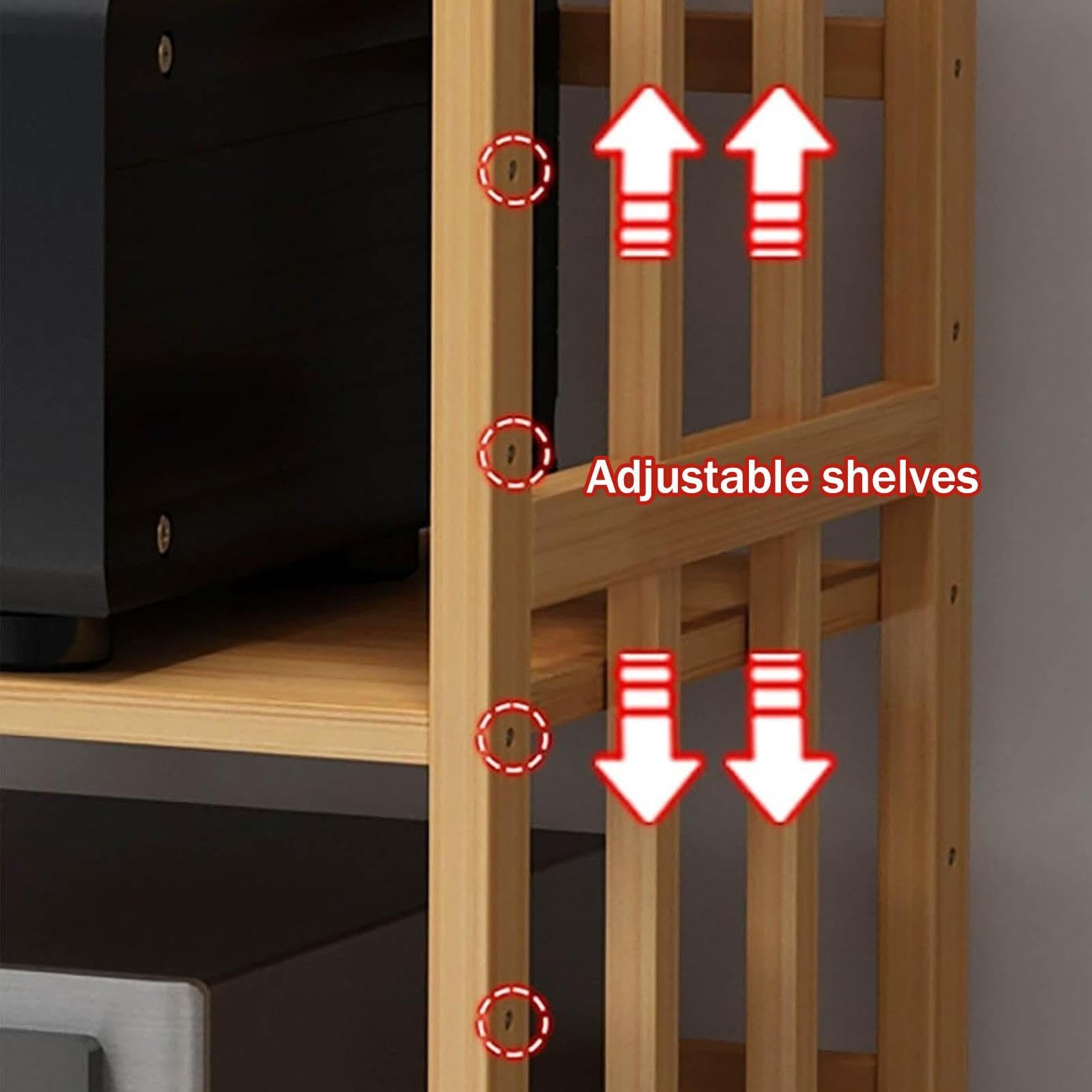 Bamboe Tv Rack Hifi Shelf Audio Cabinet, Audio Rack met 2/3/4/5 Niveaus