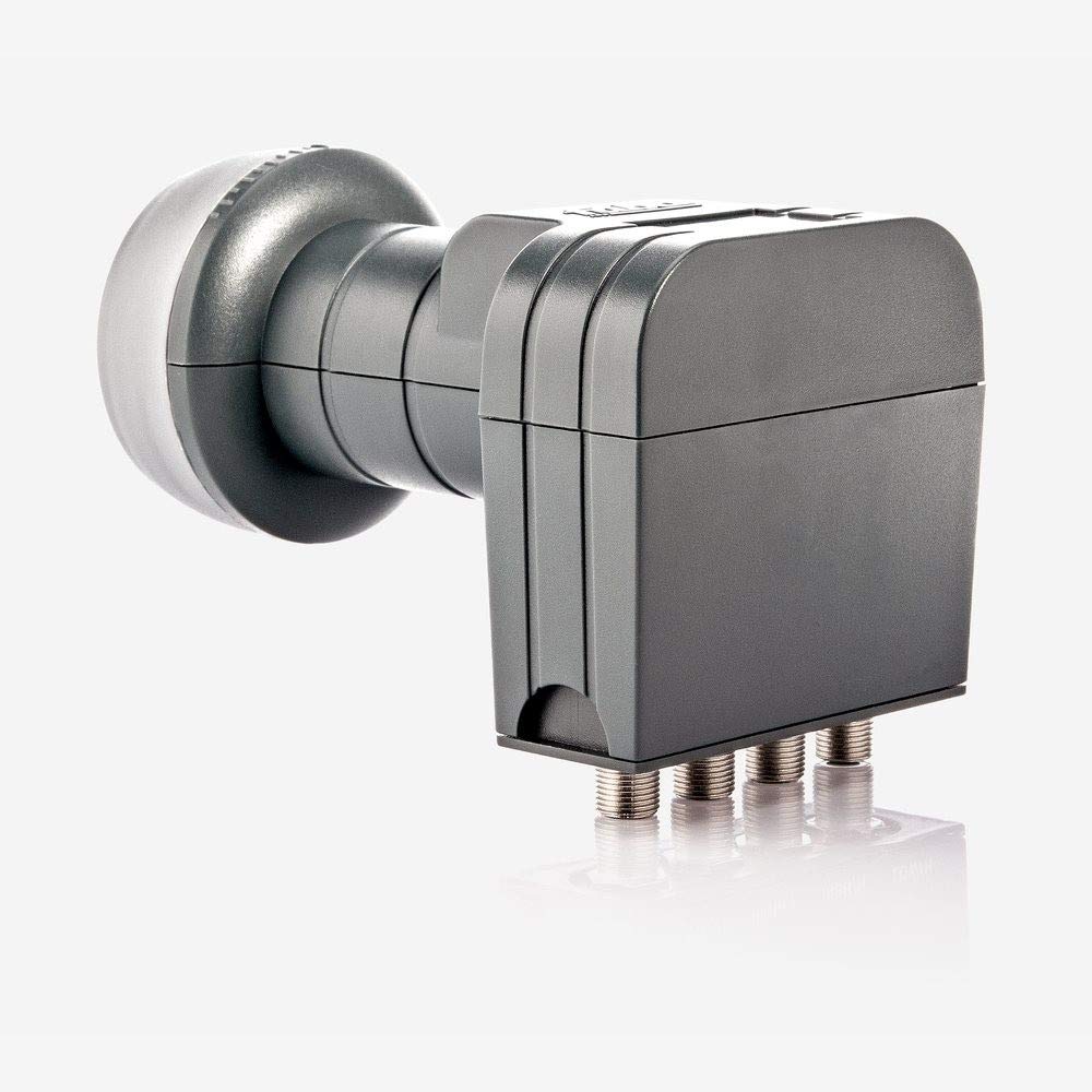 Fuba DAL 804 G Satellitenschüssel Alu 4 Teilnehmer Quad LNB DEK 417 Grau