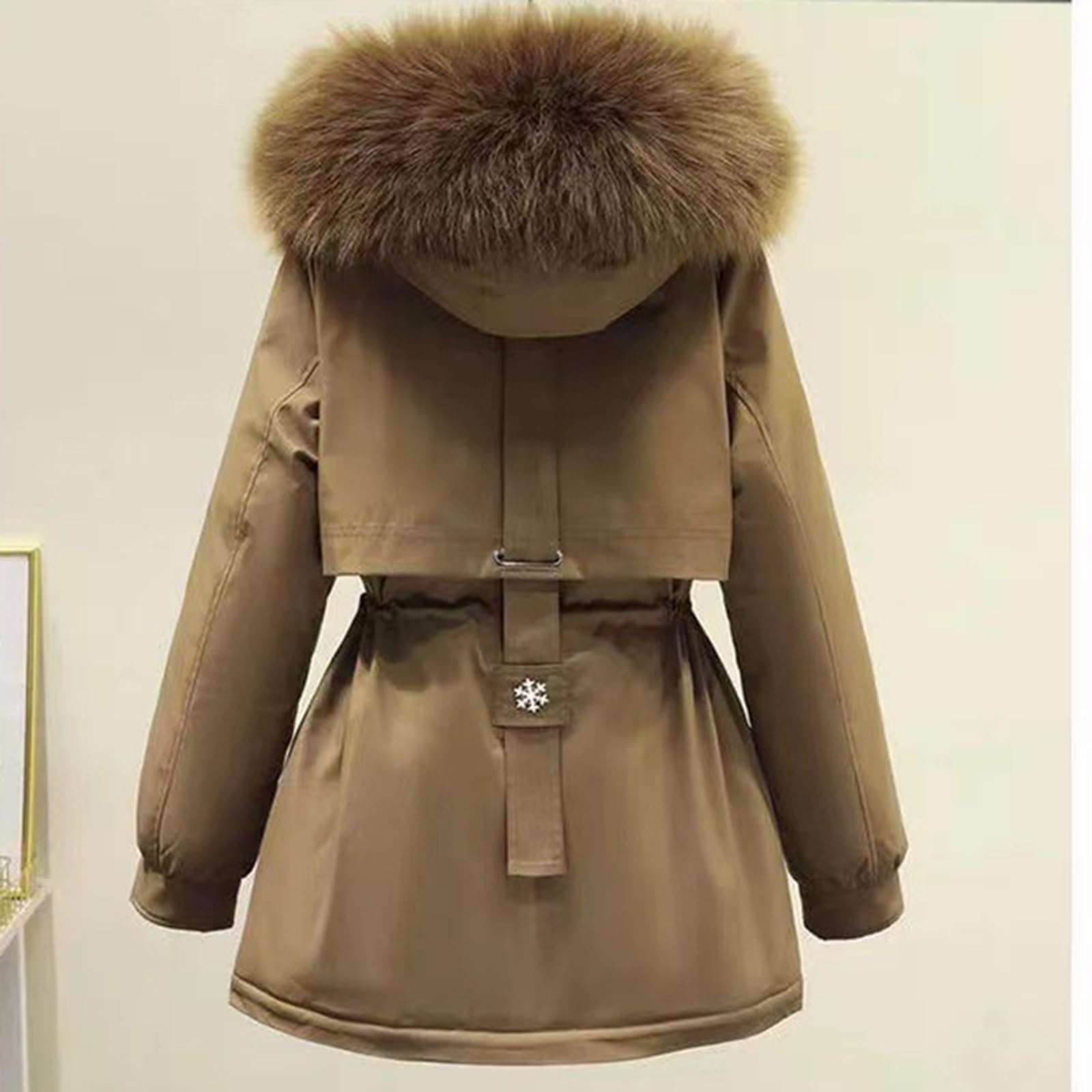 Chaqueta Mujer Abrigo Entretiempo Invierno Cazadora Plumiferos，Chaqueta acolchada de plumón suelta para mujer abrigo grueso de felpa con cremallera y bolsillos grandes