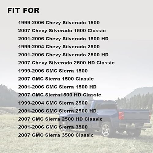 Miniatura 2 de POWERWORKS Pestillo de mango y bisel compatible con Chevrolet Chevy Silverado GMC Sierra 1999-2007 1500 2500 3500 15997911 15228539 15228541 15228540