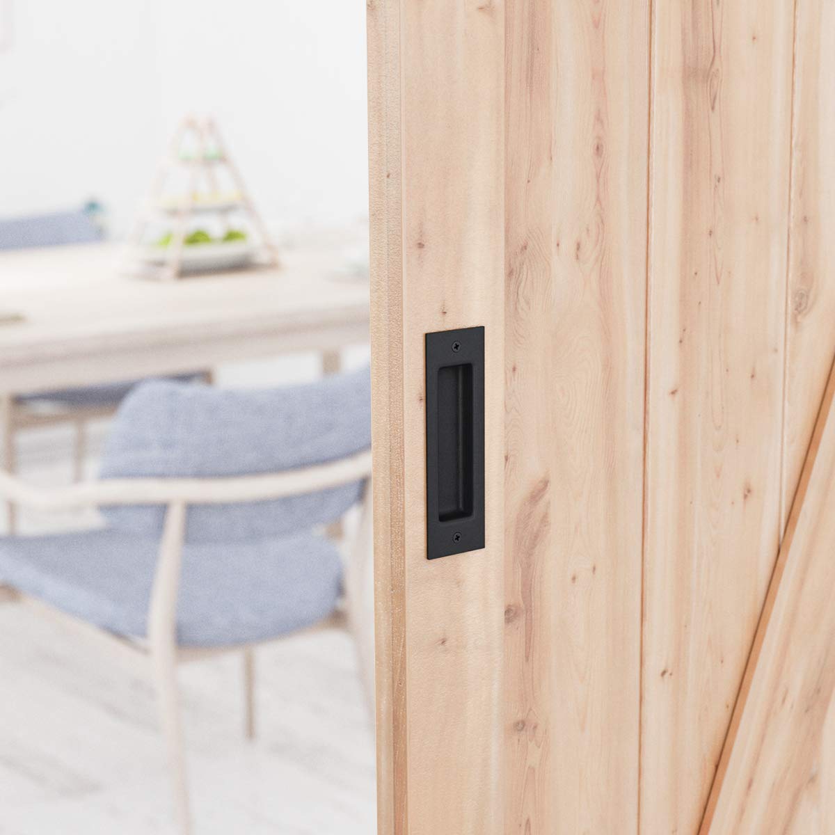 SMARTSTANDARD Flush Pull 6 1/2" Matte Black Frosted Handle, Recessed