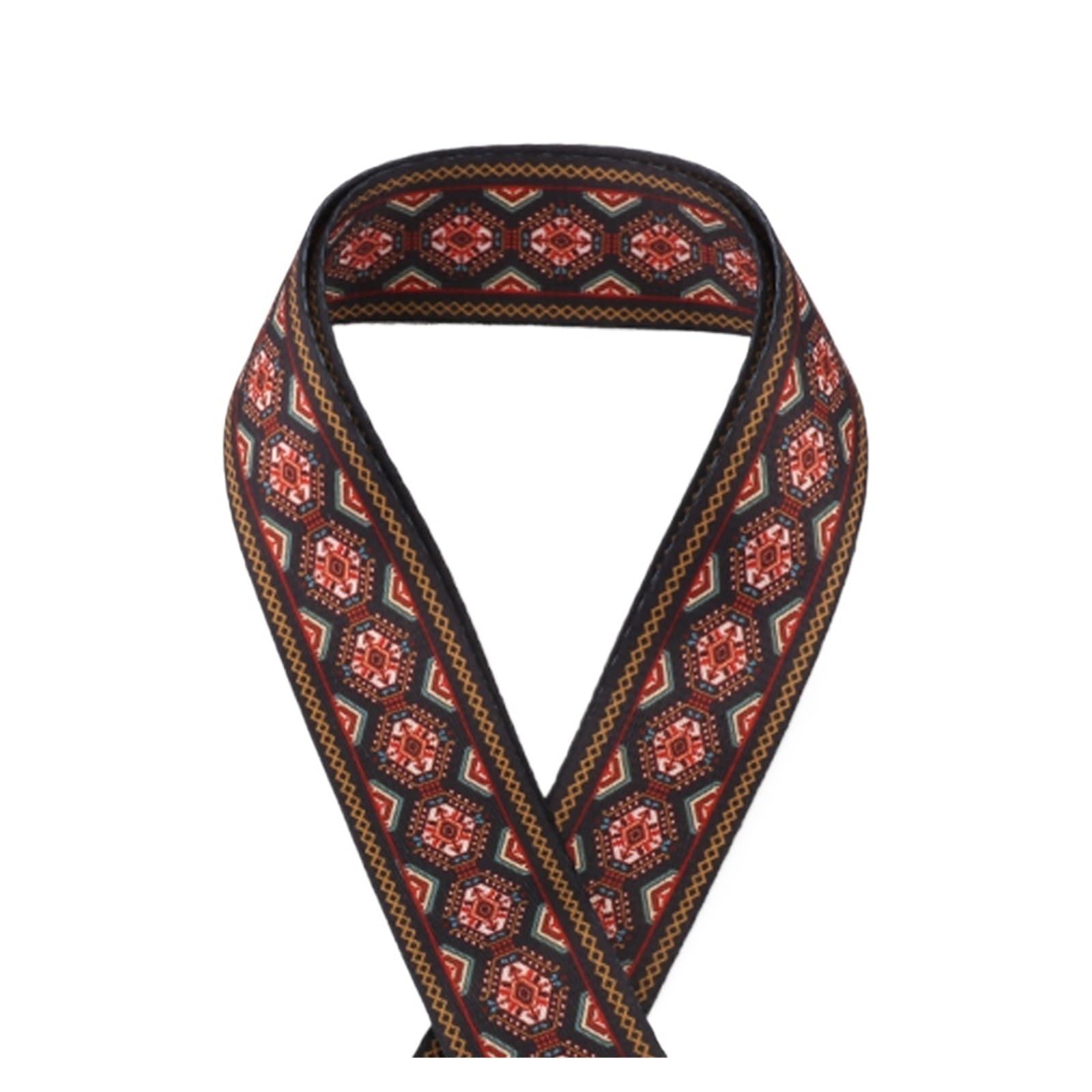 1/2/5Yards 38mm Jacquard Ribbons Multicolor Stripe Pattern Crafts Polyester Webbing Strap New Ethnic Style Decoration NylonTape(7,1yard)