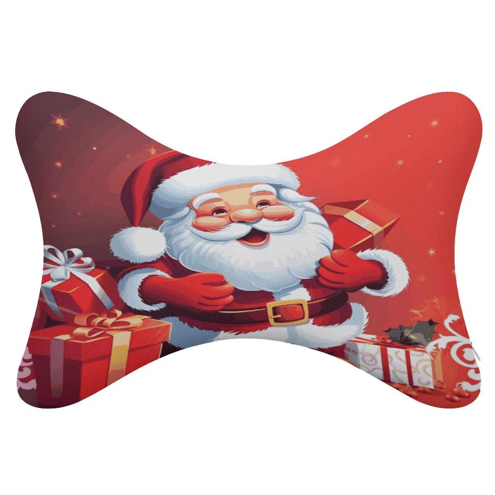 Khauerbc Style Santa Claus Xmas Gifts Car Headrest Pillow - 2 Pack,Neck Pillow With Washable Removable Cover,Car Travel Pillow For Car Bus Truck Driving Comfort