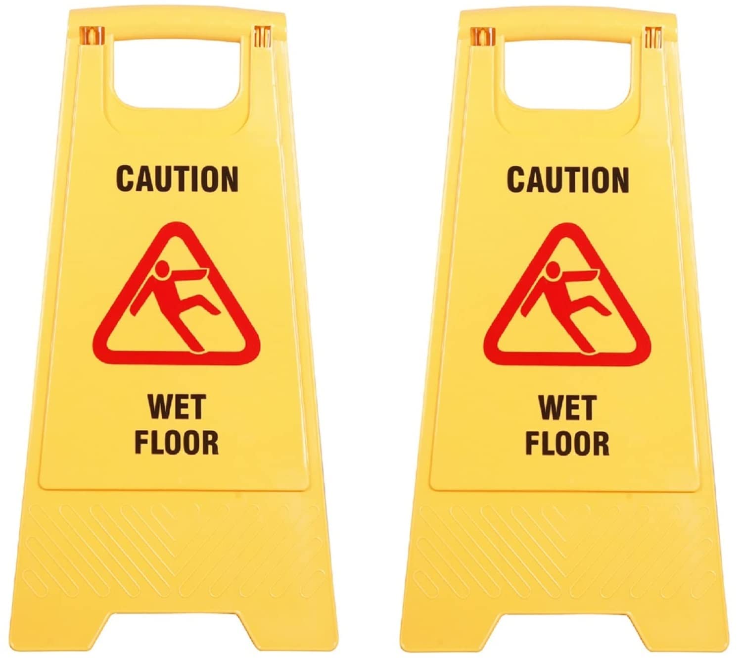 Shivis™Wet Floor Sign Board, (Pack of 2),Safety Signs, Wet Floor Stand, Wet Area Board, Yellow Caution Sign Board, Floor Cleaning Signs, Plastic Sign Board, Housekeeping Signage.