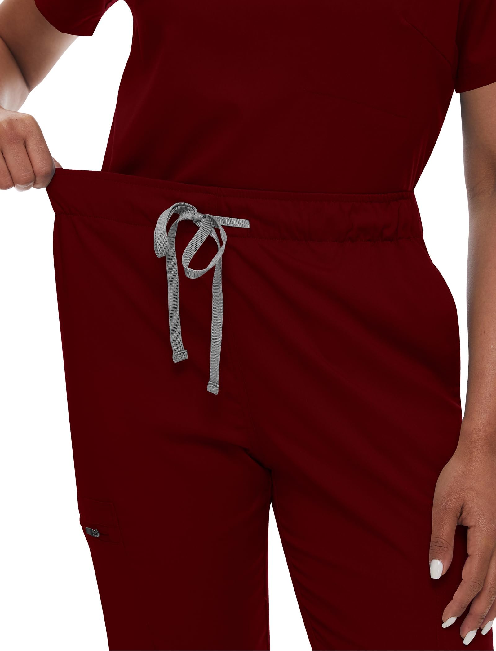 NiaHin Unisex Scrubs Uniforms Women Set, 11 Pockets Stretch V-Neck Scrub Top & Jogger Pants, Beauty Tunic, Nurses Uniform - Image 4