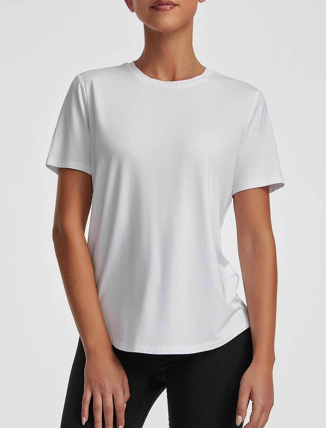 Workout Tops for Women Loose Fit Short Sleeve Shirts Crew Neck Athletic Yoga Basic T Shirts - Image 7