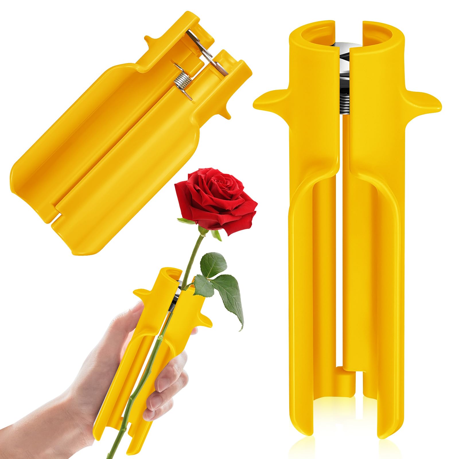 Rose Thorn Stripper Tool Flower Cleaner Cutter Thorn Remover Leaf Stripper Tool Yellow