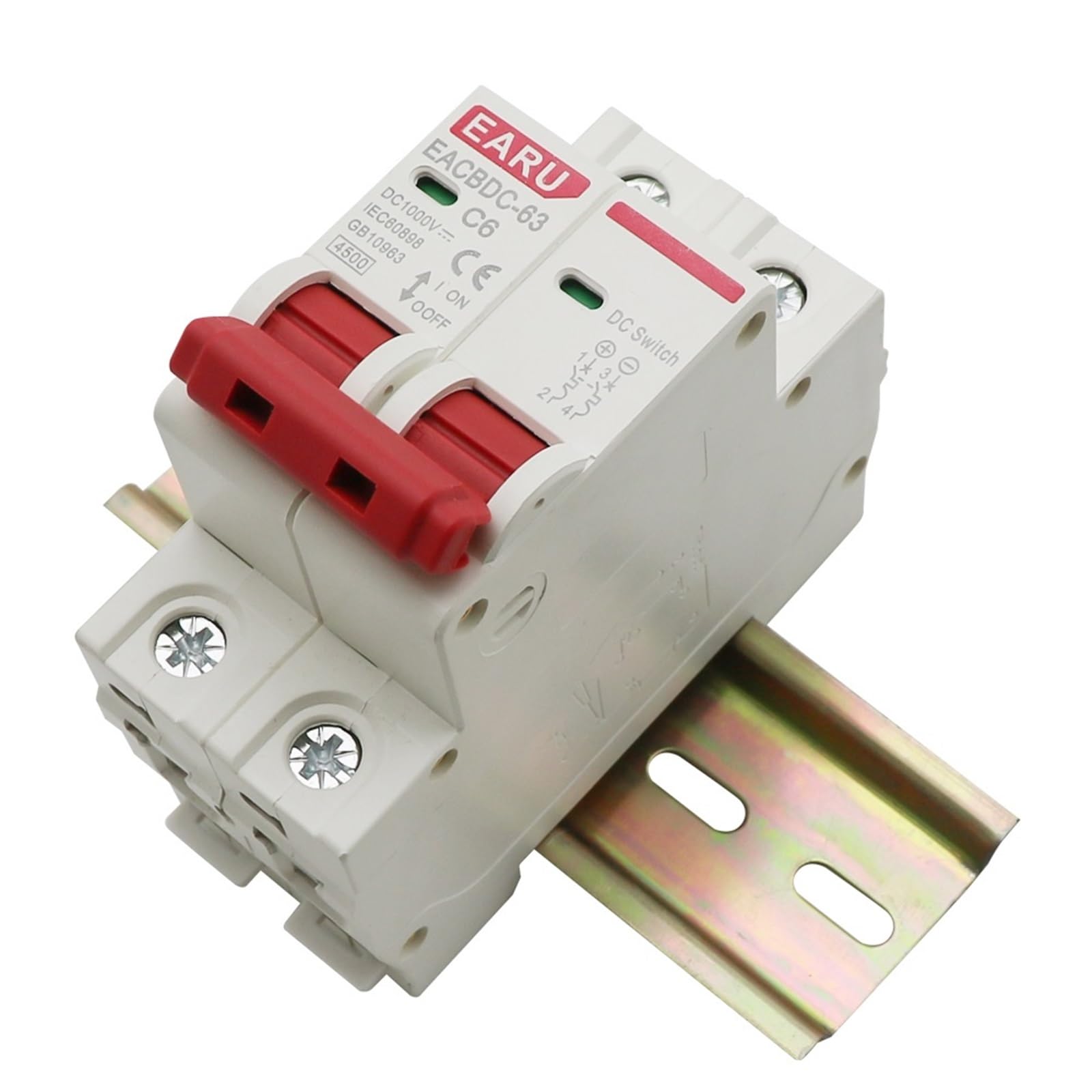 DC 1000 V Solar Mini Circuit Breaker Przełącznik ochrony przed przeciążeniem 6A/10A/16A/20A/25A/32A/40A/50A/63A 2P DC1000V fotowoltaiczny MCB PV(20A)