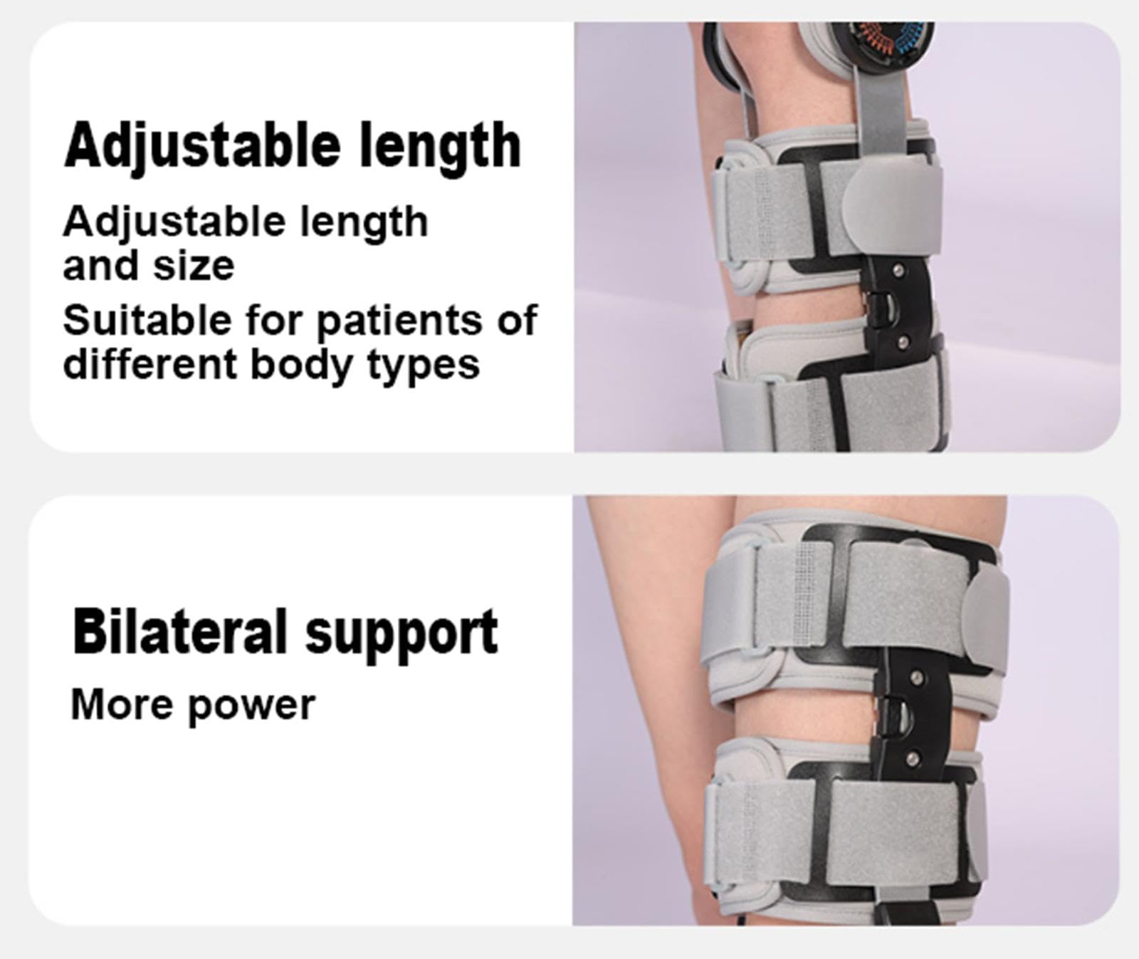 ROM Rodillera Inmovilizador con Bisagras Para Hombres y Mujeres,Rodillera Postoperatoria Ajustable Para Rehabilitación Ortopédica Del Dolor de Rodilla, Para Pierna Izquierda y Derecha