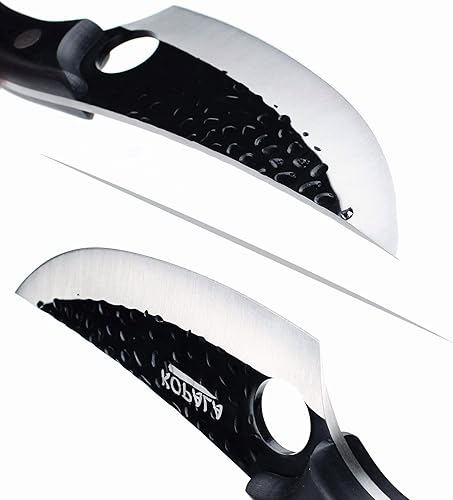Miniatura 2 de KOPALA Cuchillo de cocina multiusos para cocinar, barbacoa, camping, parrilla, cuchillo de chef de acero al carbono con funda de cuero
