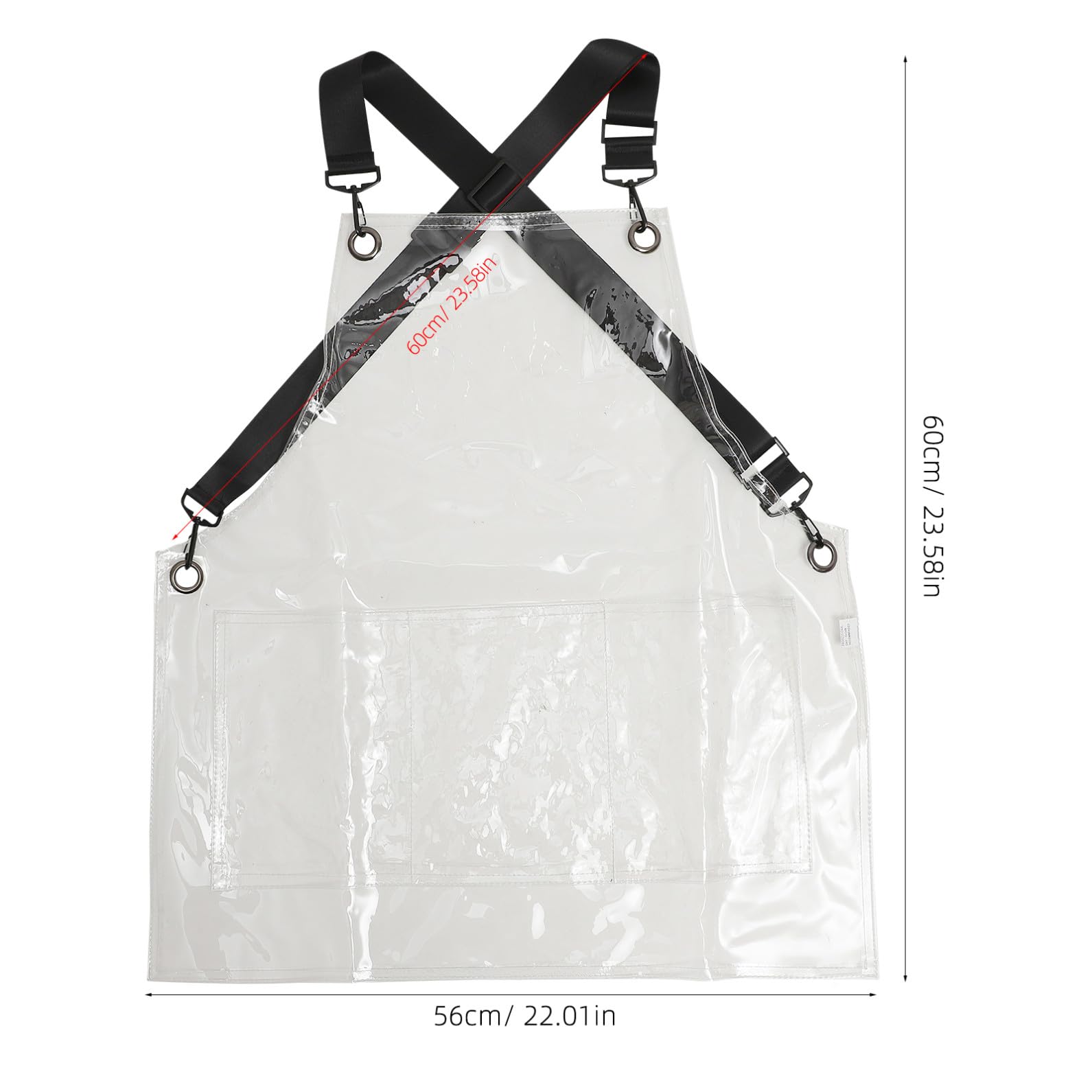 Delantal Impermeable Delantal De Cocina De Plástico Transparente Con 2 Espaldas Cruzadas Ajustables Y Extraíbles