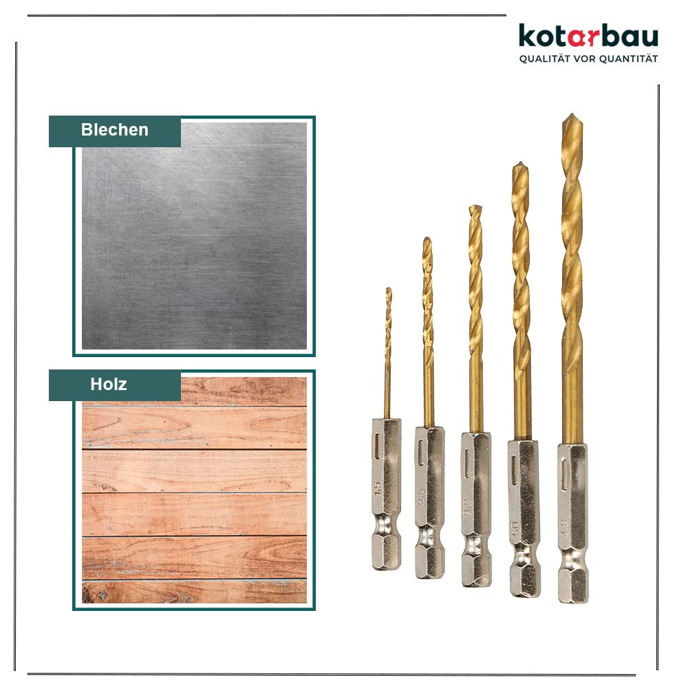 KOTARBAU&reg;, Set Di Punte Per Trapano HSS, 1,5 &ndash; 4,8 Mm, 5