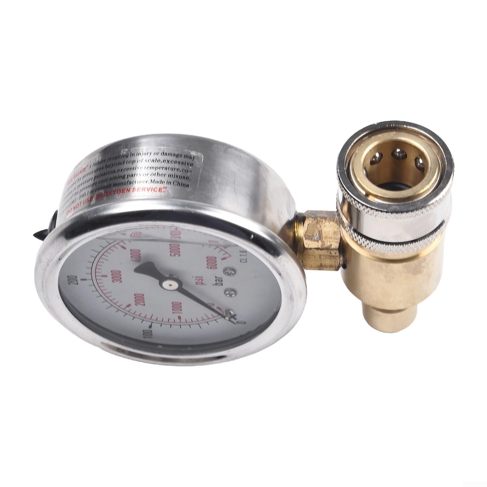 Präzises 5000PSI Manometer, Hochdruckreiniger-Messgerät, 3/8' Schnellanschluss, 5000PSI Messgerät für Hochdruckreiniger