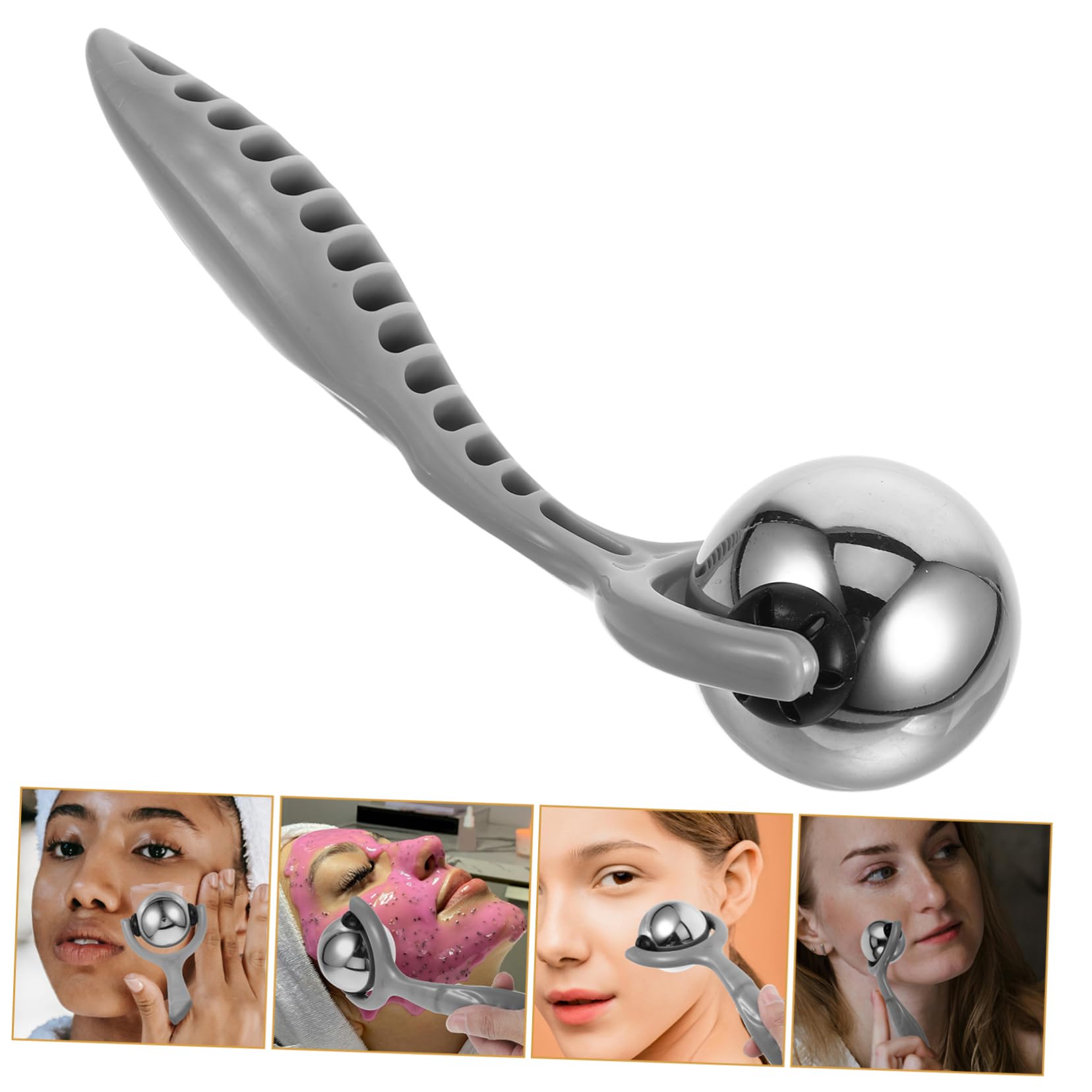 3 Stück Gesichts-Guasha-Tool Roller-Gesichtsmassagegerät Guasha-Roller für das Gesicht gesichtsmassagegerät aus metall Gesichts-Guasha-Schabewerkzeug Nur Grey