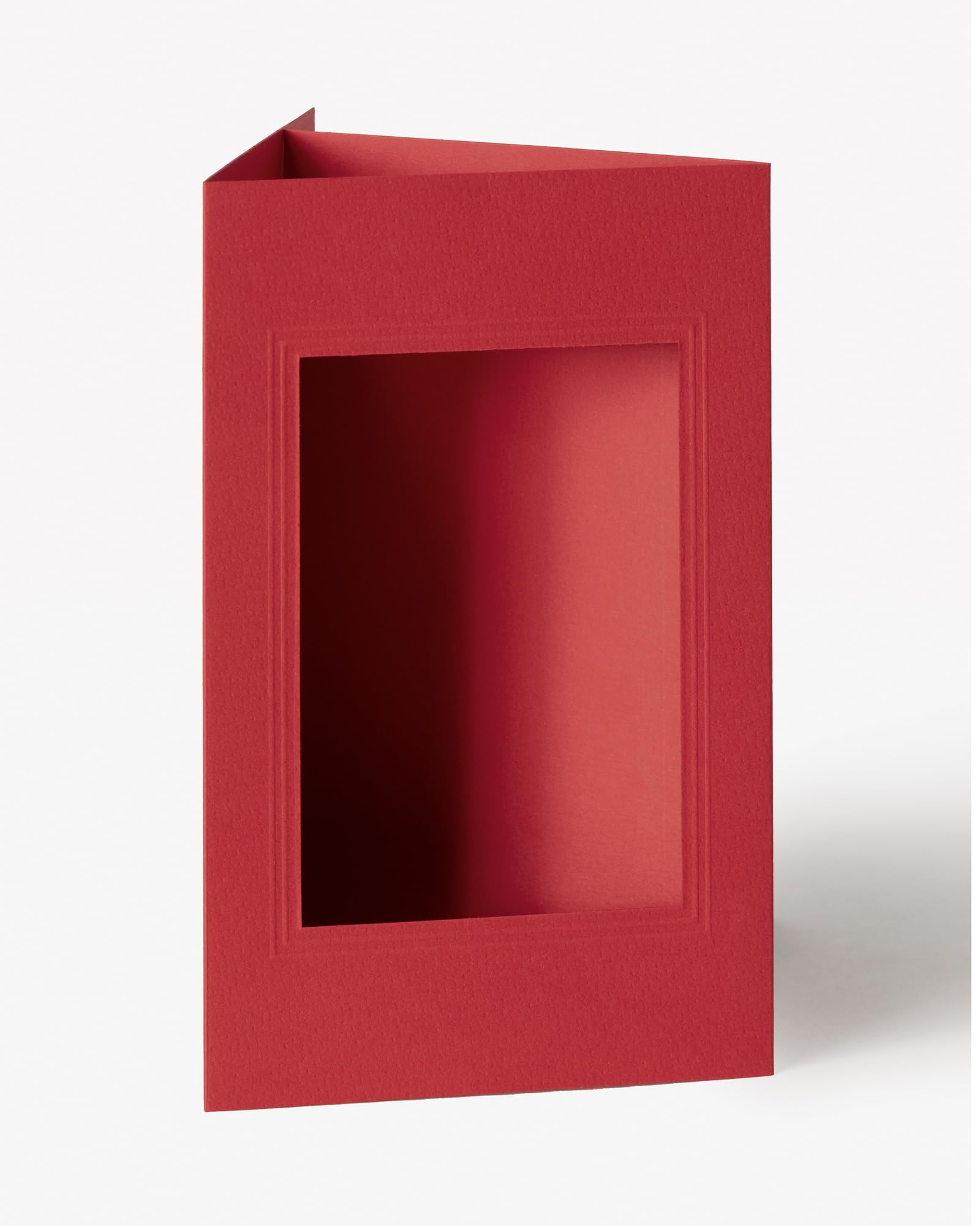Folia 110320: 3 Biglietti Passepartout Rossi Con Buste, Formato 11x18 Cm, Carta Goffrata 220 G/m², Per Inviti E Biglietti Fai Da Te - 2