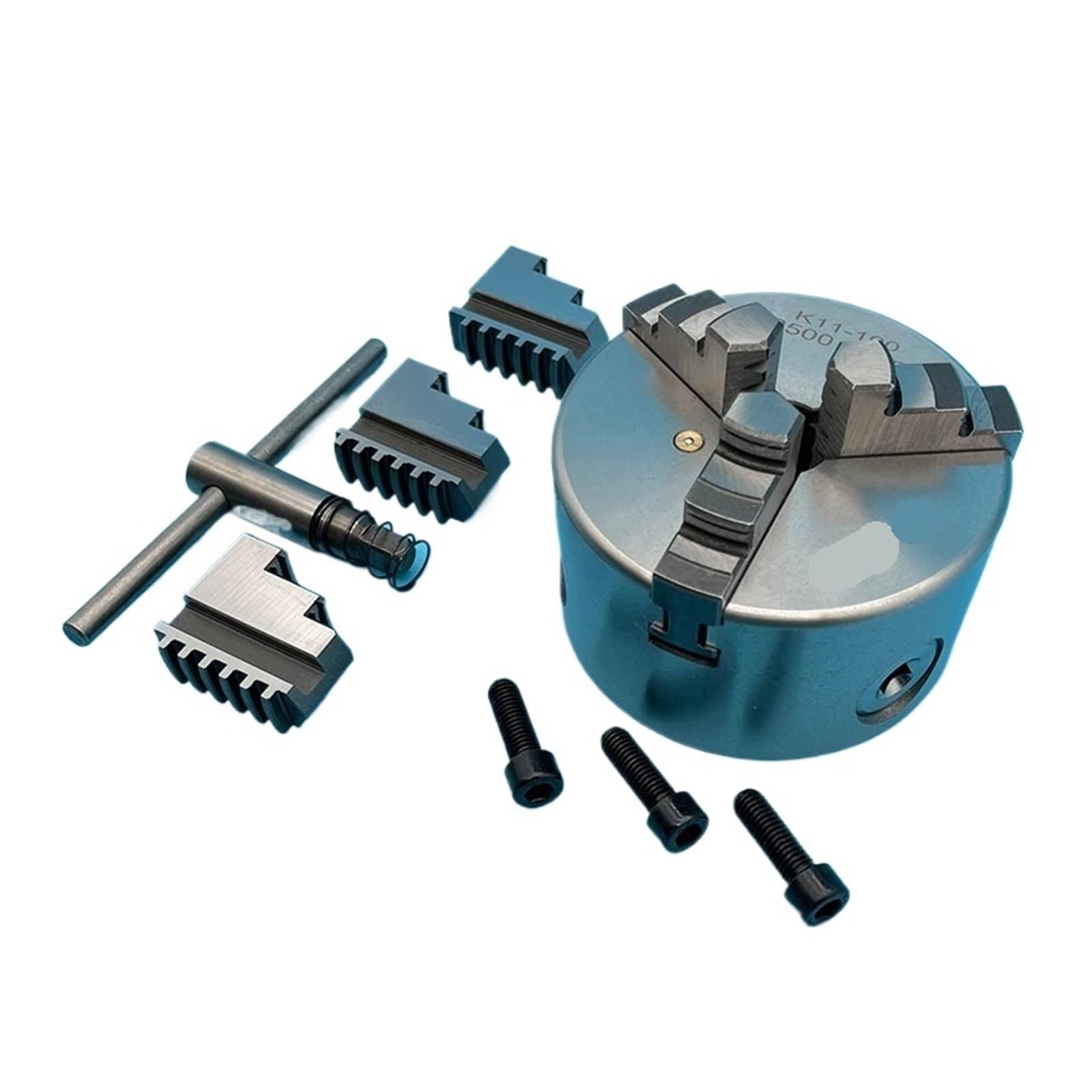 Portabrocas de torno de metal de 100 mm K11-100 de 3 mandíbulas, mandril autocentrante manual