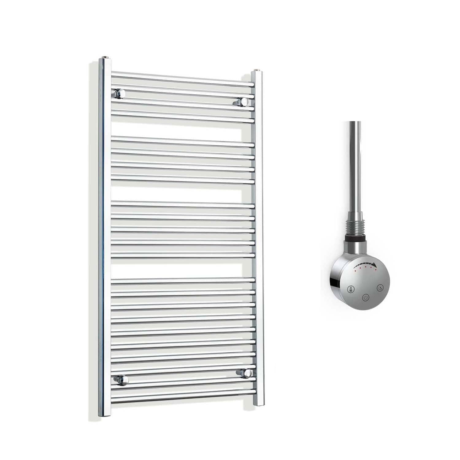 Companyblue Chrome 550 X 1200Mm Sparkling Electric Heated Towel Rail With Thermostatic Heating Element - Flat Pre-Filled Electric Towel Warmer Radiator