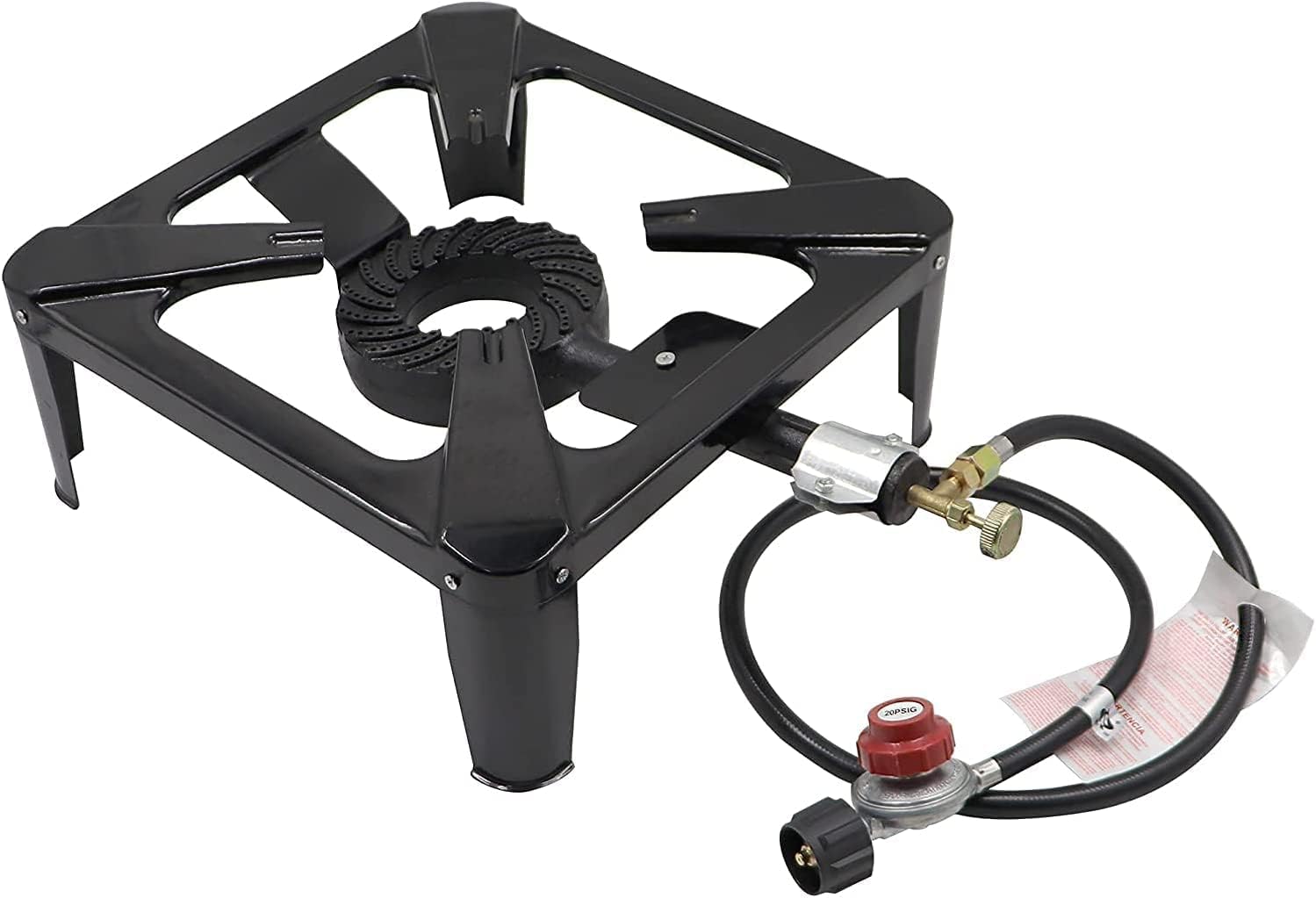 Portable Square Propane Burners for Outdoor Cooking, Cast Iron Single Burner Gas