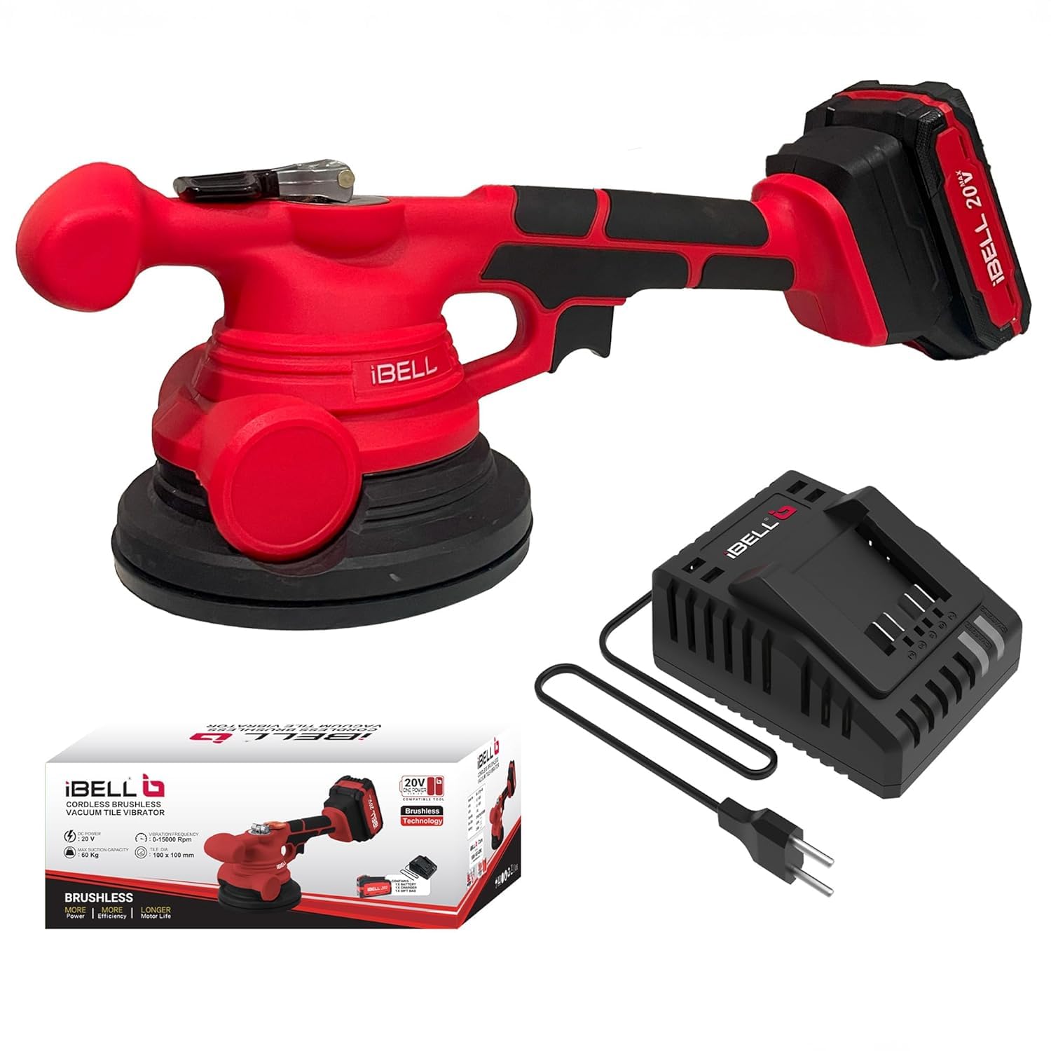 IBELL CT 20-60 Cordless Tile Vibration Tool with 2AH Battery and Charger