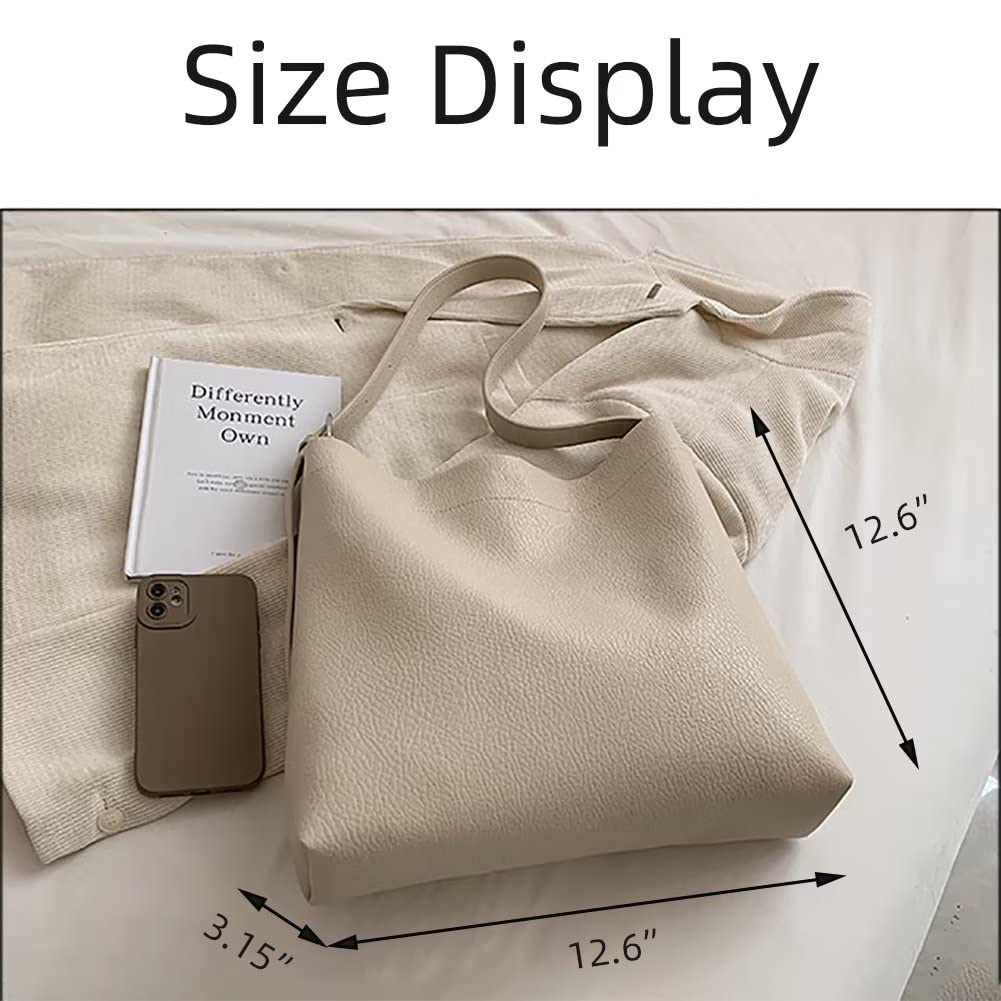 Borsa da donna in pelle vegana, borsa a tracolla di grande capacità, borsa da lavoro, borsa da viaggio con tracolla regolabile, Elefante grigio, Large