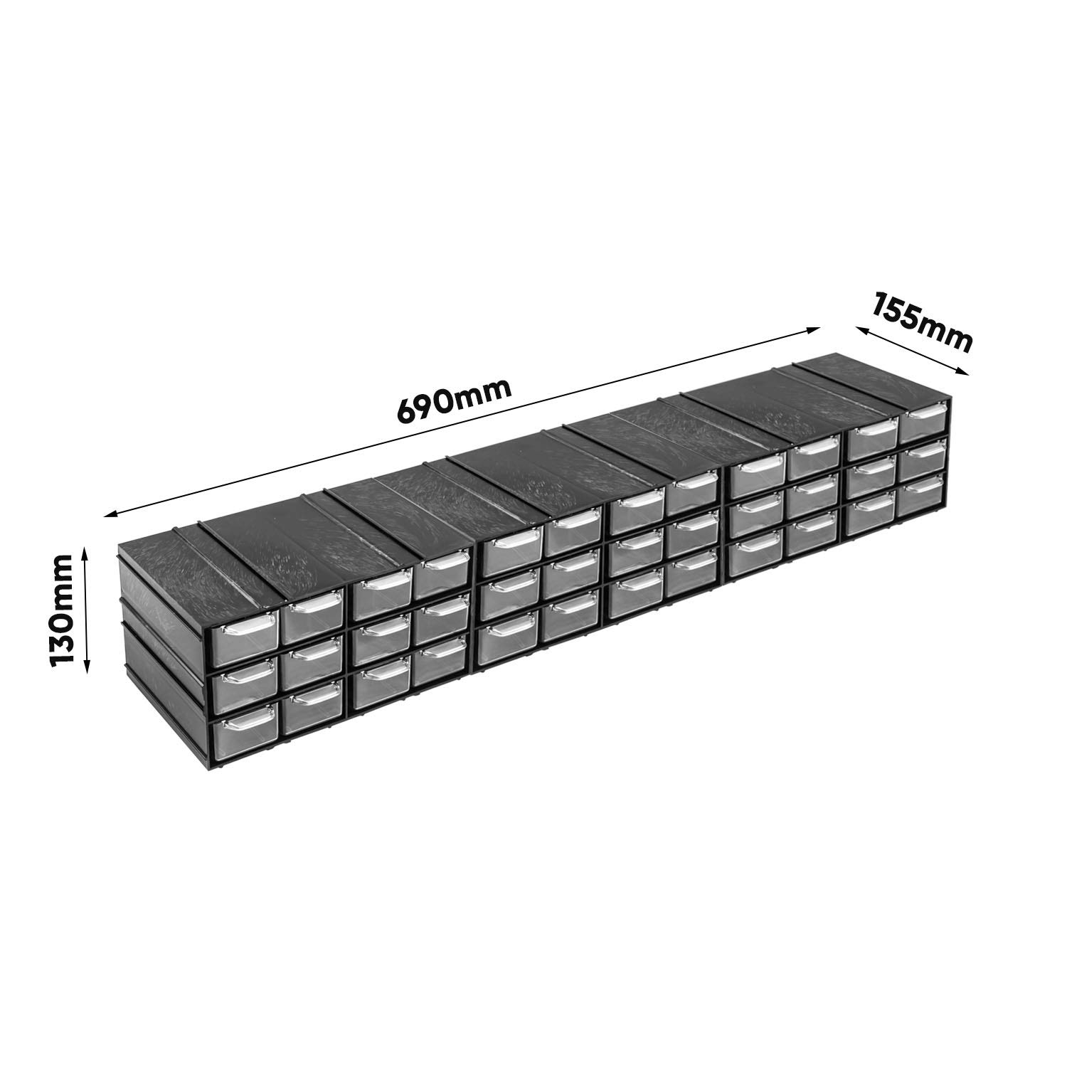 36 cassetti ampliabili infinitamente modulo combinato trasparente