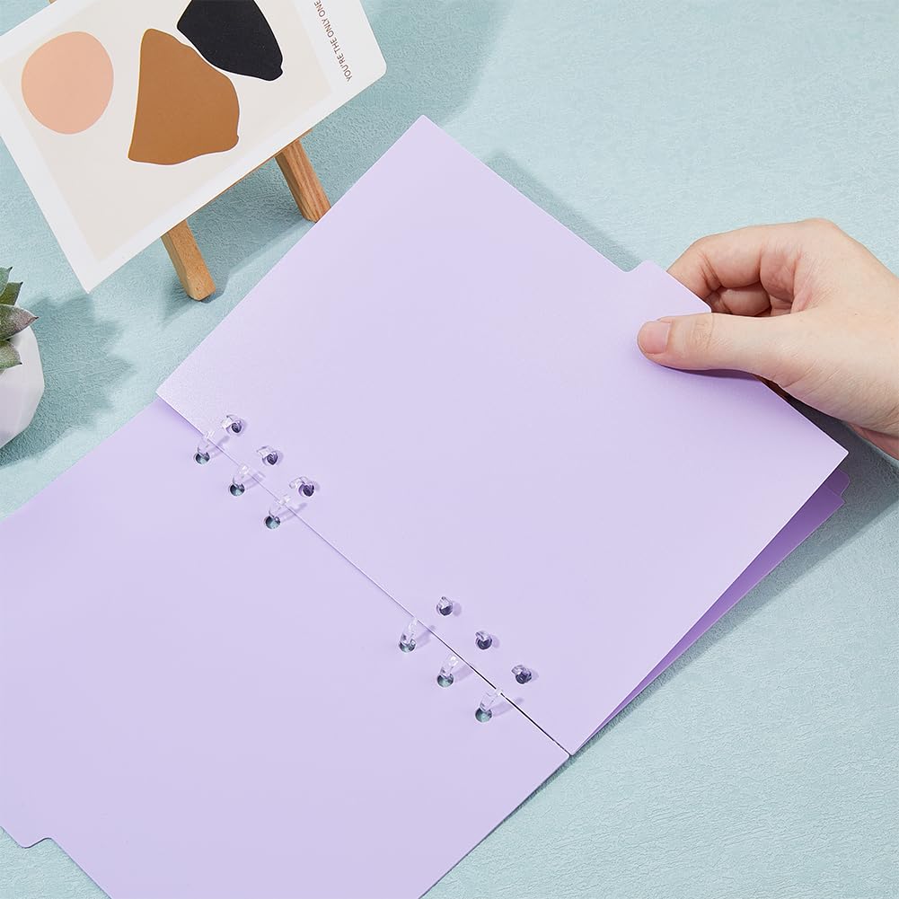 SUPERFINDINGS 2 Sets 12 Sheets A5 Index Binder Dividers Purple Plastic Binder Dividers 6 Ring Binder Dividers Binder Dividers Pages with 6-Tabs Ring Index Page for Journal - Image 3