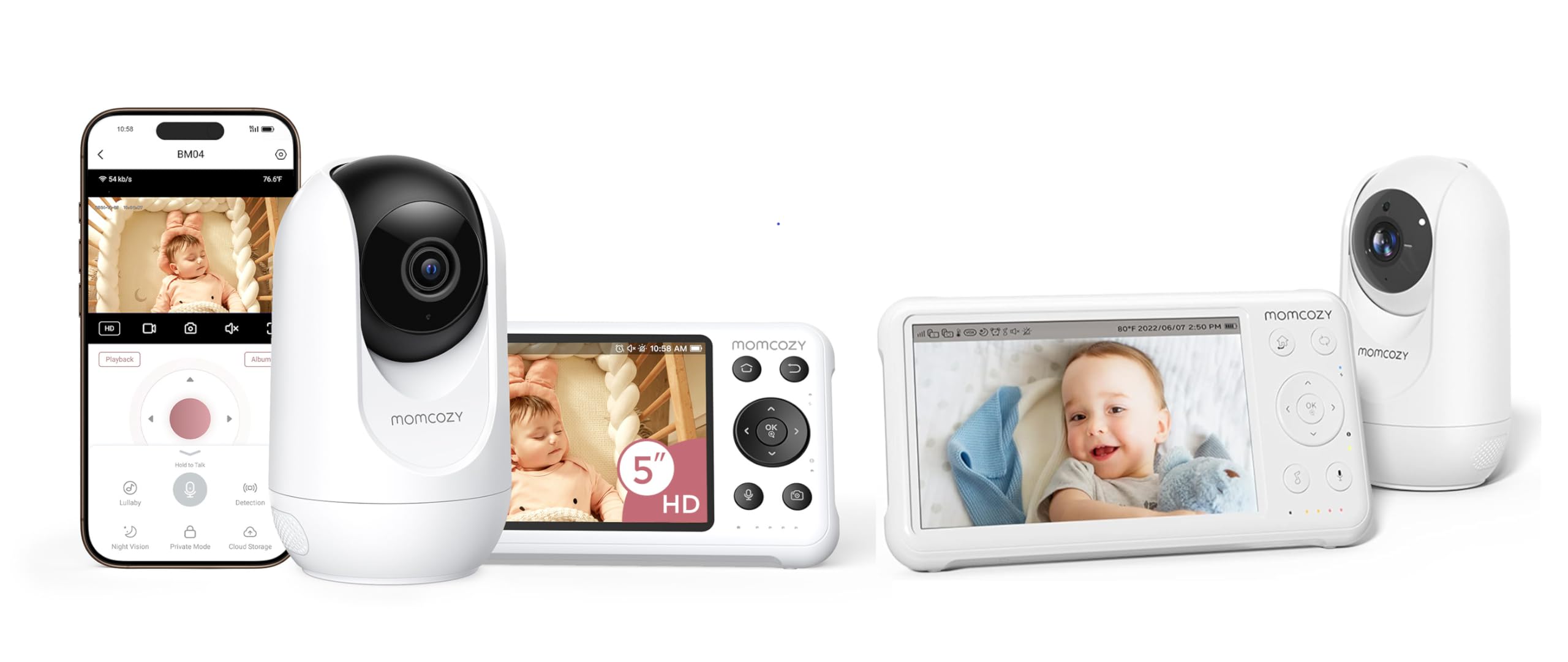 【momi⭐︎ページ】 Amazon.com: Momcozy BM01 Video Baby Monitor No WiFi BM04