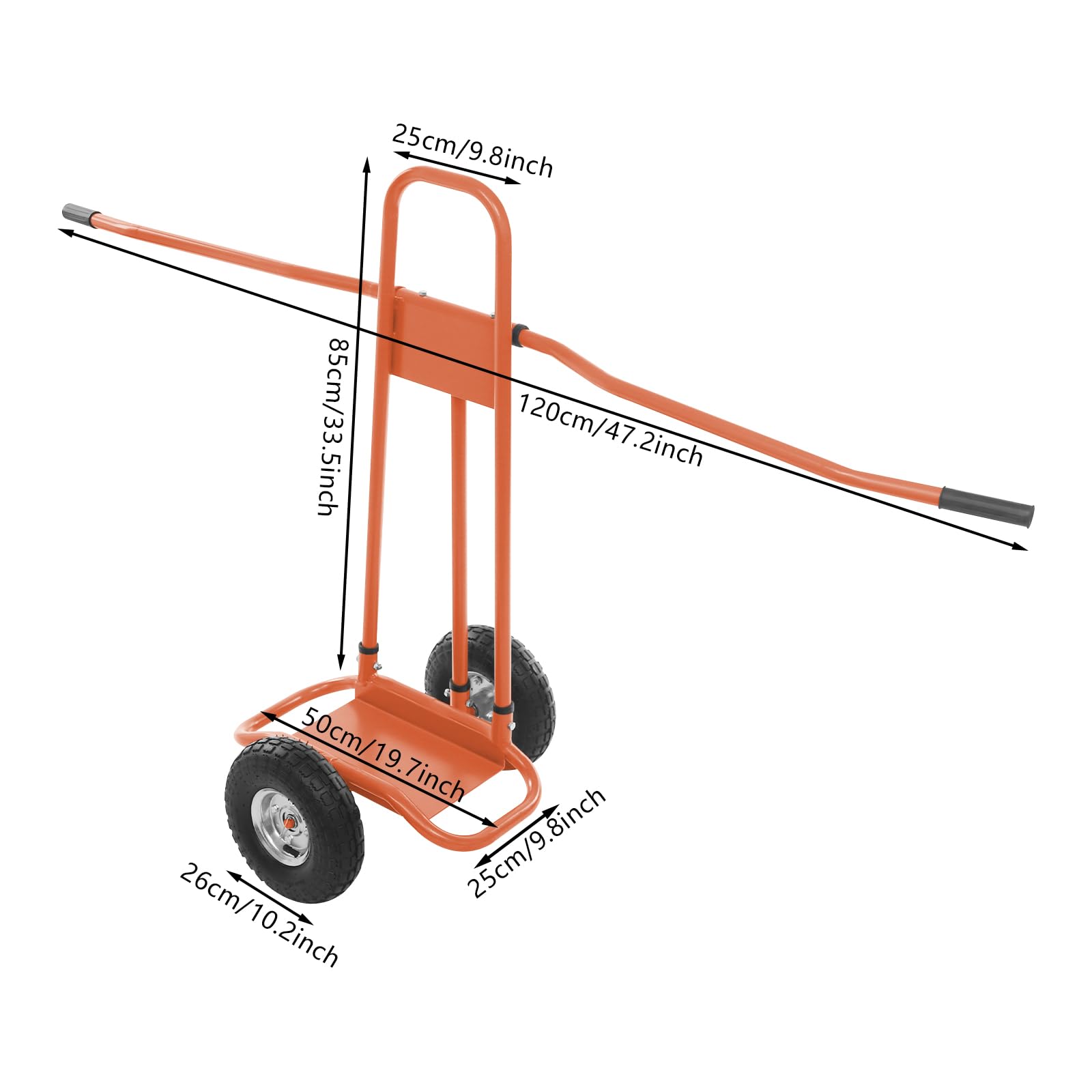 Transportwagen für Platten 120 * 85Cm 220Kg ZuverläSsige Konstruktion Plattenwagen Zum Transportieren GroßEr Platten rutschfeste RäDer Platten-Transportwagen für Haushalten, LagerhäUsern (Orange)