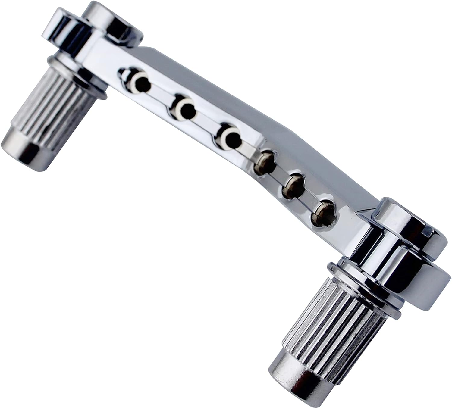 Guyker Guitar Stop Bar Tailpiece GK21 with Anchors and Studs + GM005 Tune-O-Matic Roller Saddle Guitar Bridge Compatible with Les Paul LP SG Electric Guitar (Chrome)